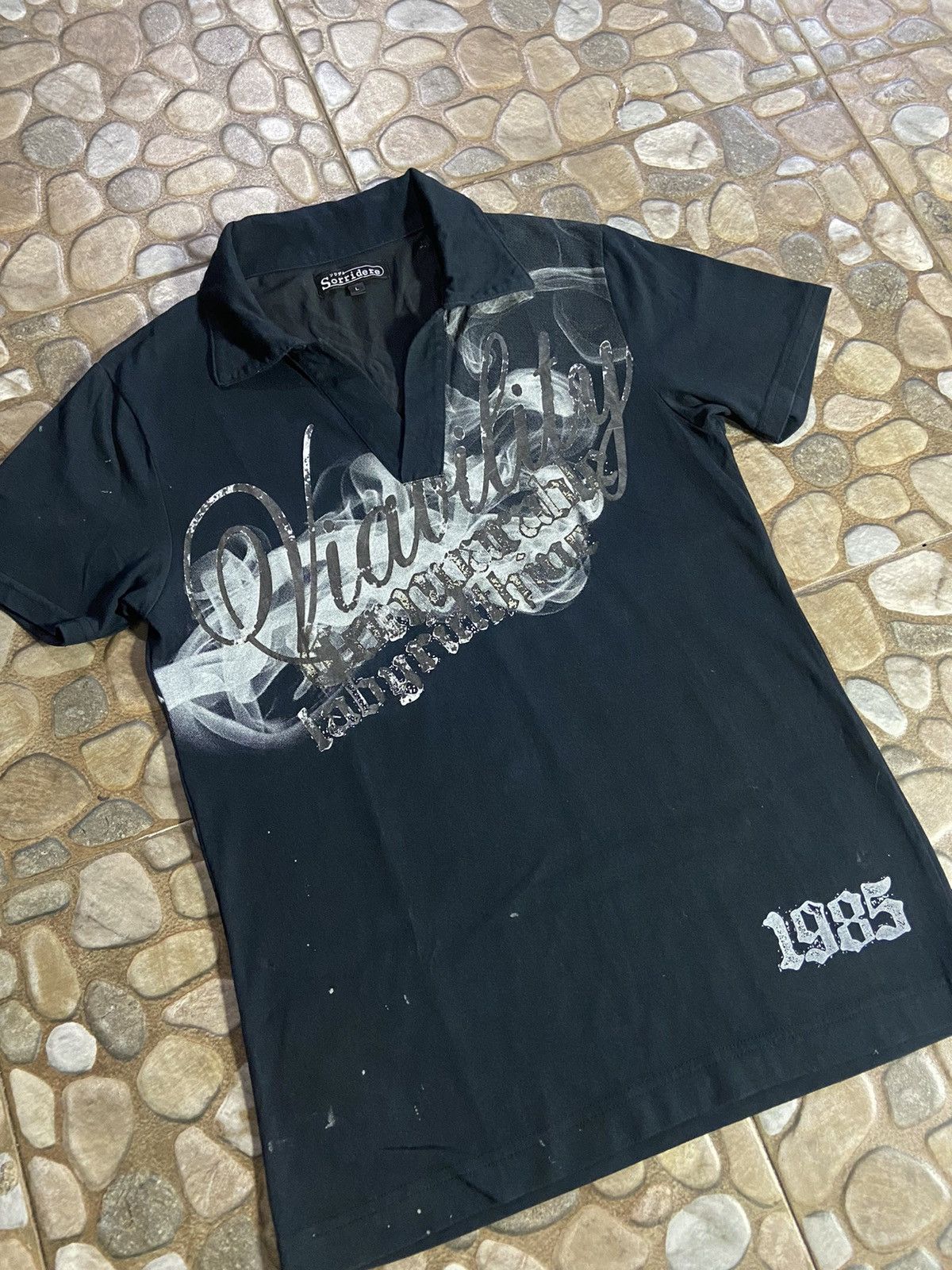 Japanese Brand VTG Y2K sorridere polo shirt Size US S / EU 44-46 / 1 - 2 Thumbnail