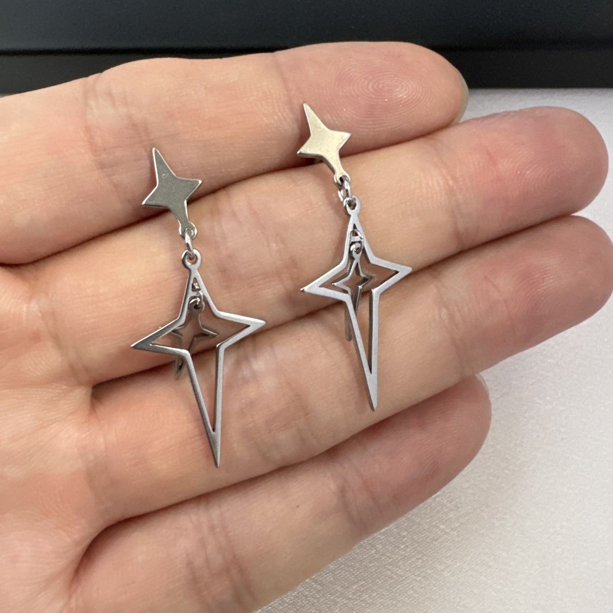 Other Screw-Back Cross Star Dangle Drop Earrings for Men Women Size ONE SIZE - 4 Thumbnail