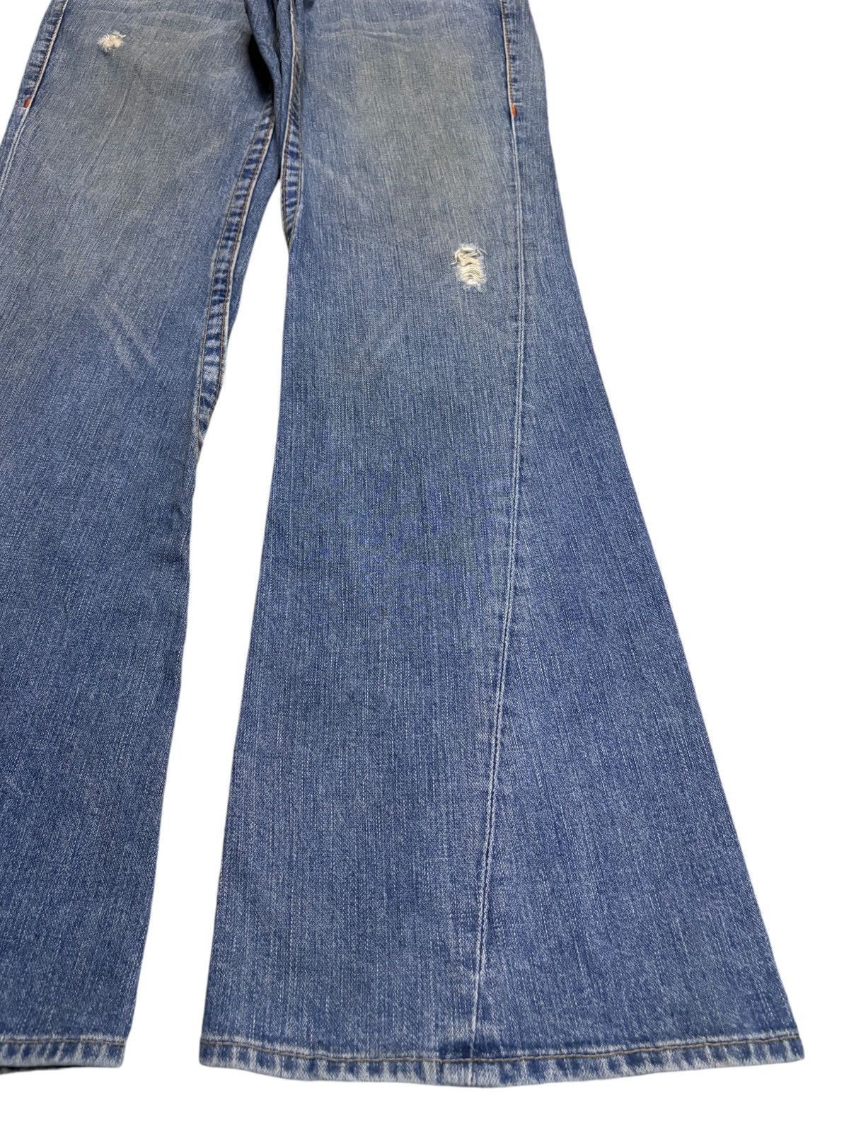 True Religion Vintage USA True Religion Joey Mud Wash Distress Flare Jeans Size US 35 - 7 Thumbnail