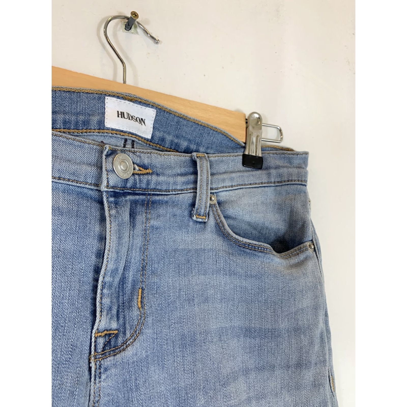 Hudson Hudson Jeans Skinny Crop Dark/Light Wash Denim Womens 27 Inseam 31 Low Rise Blue Regular Size 27 Tally Deep Cuff Size 27" / US 4 / IT 40 - 5 Thumbnail
