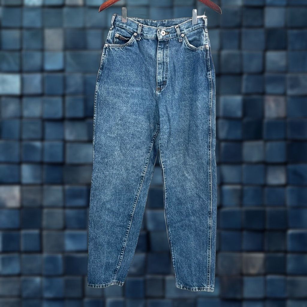 VINTAGE Lee High Rise Waist Mom Jeans Tapered Leg Dark Wash Women