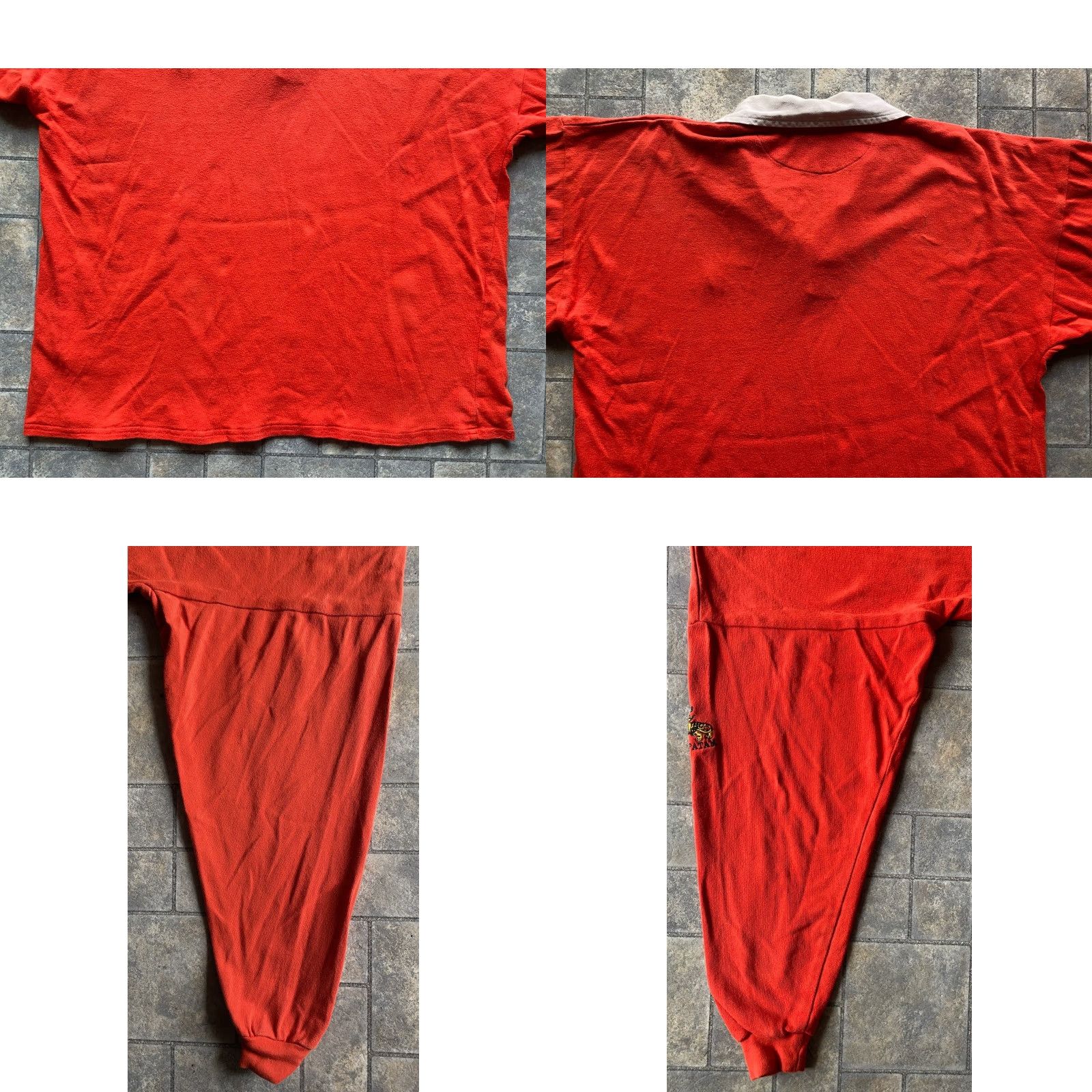 Vintage Moette Rugby Style Shirt Men’s XL Long Sleeve Polo Orange Flaws Wear Seringapatam Size US XL / EU 56 / 4 - 10 Thumbnail