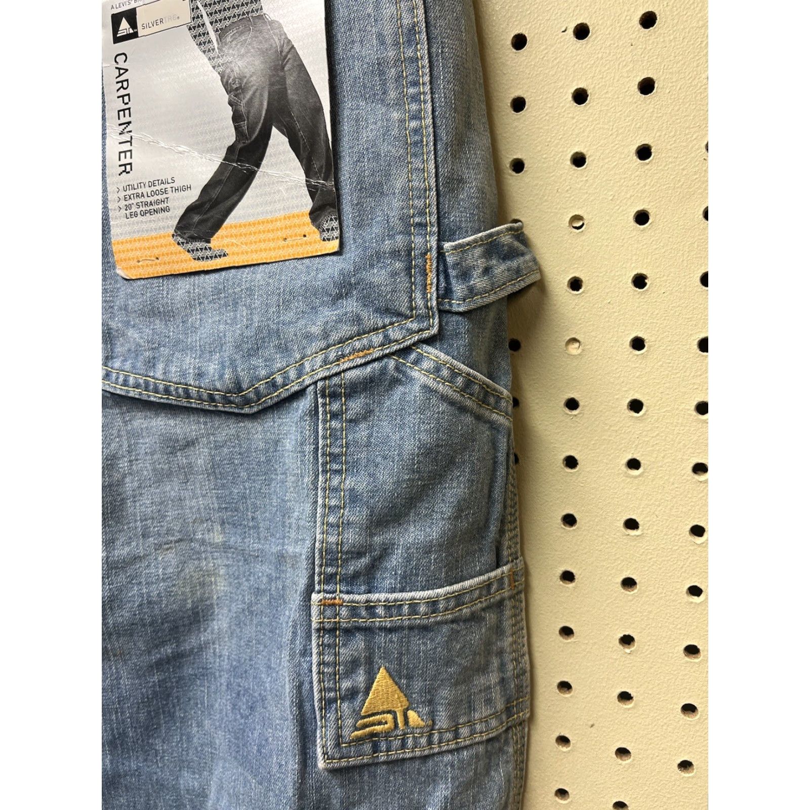 Levi's VTG Levi’s Silvertab 33x34 Wide-Leg Jeans Mens Regular Cotton Blue Baggy Carpenter 90s Skate USA Size US 33 - 2 Thumbnail