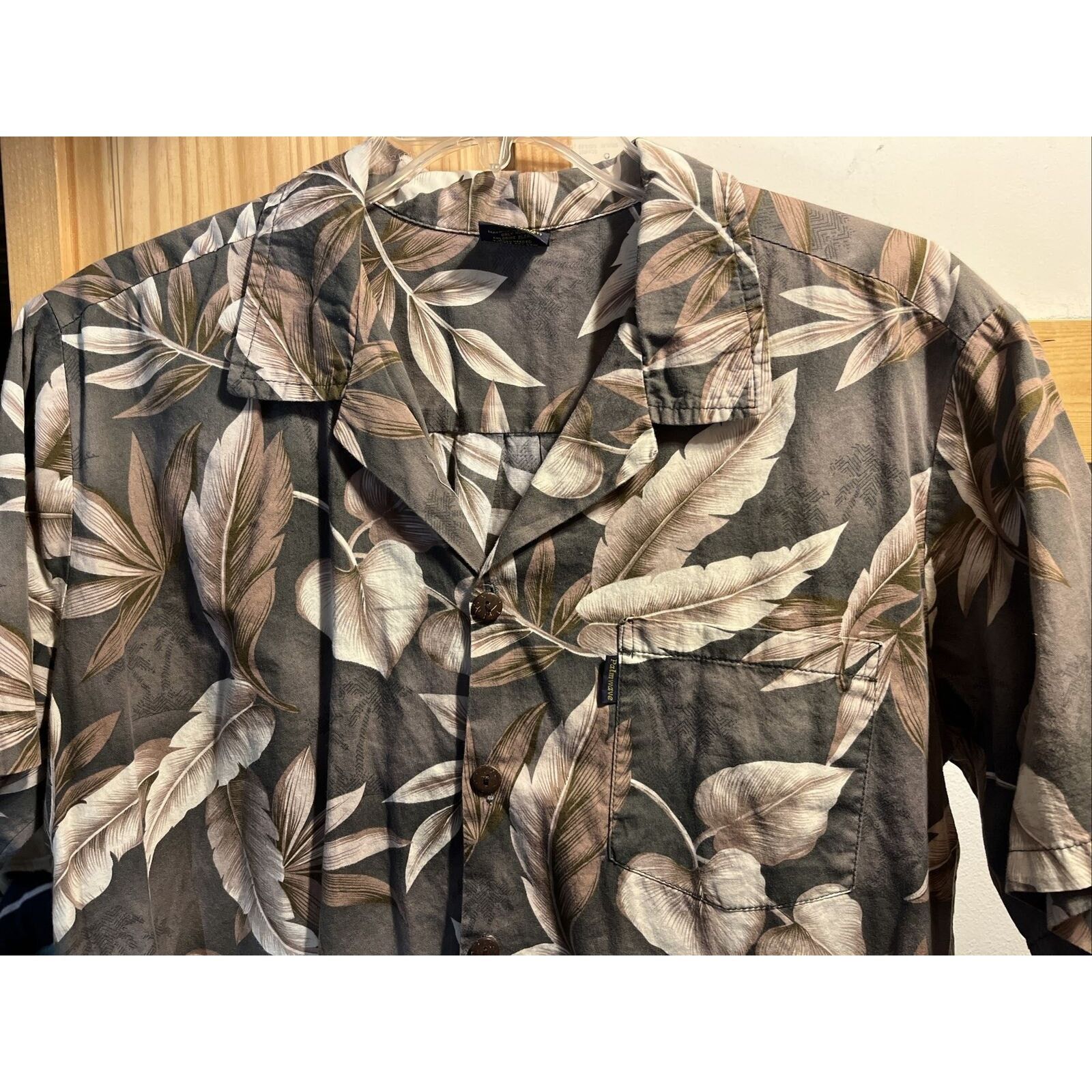 Other Palmwave Hawaii Shirt Men’s XL Gray Green Floral SS Cotton Size US XL / EU 56 / 4 - 3 Thumbnail