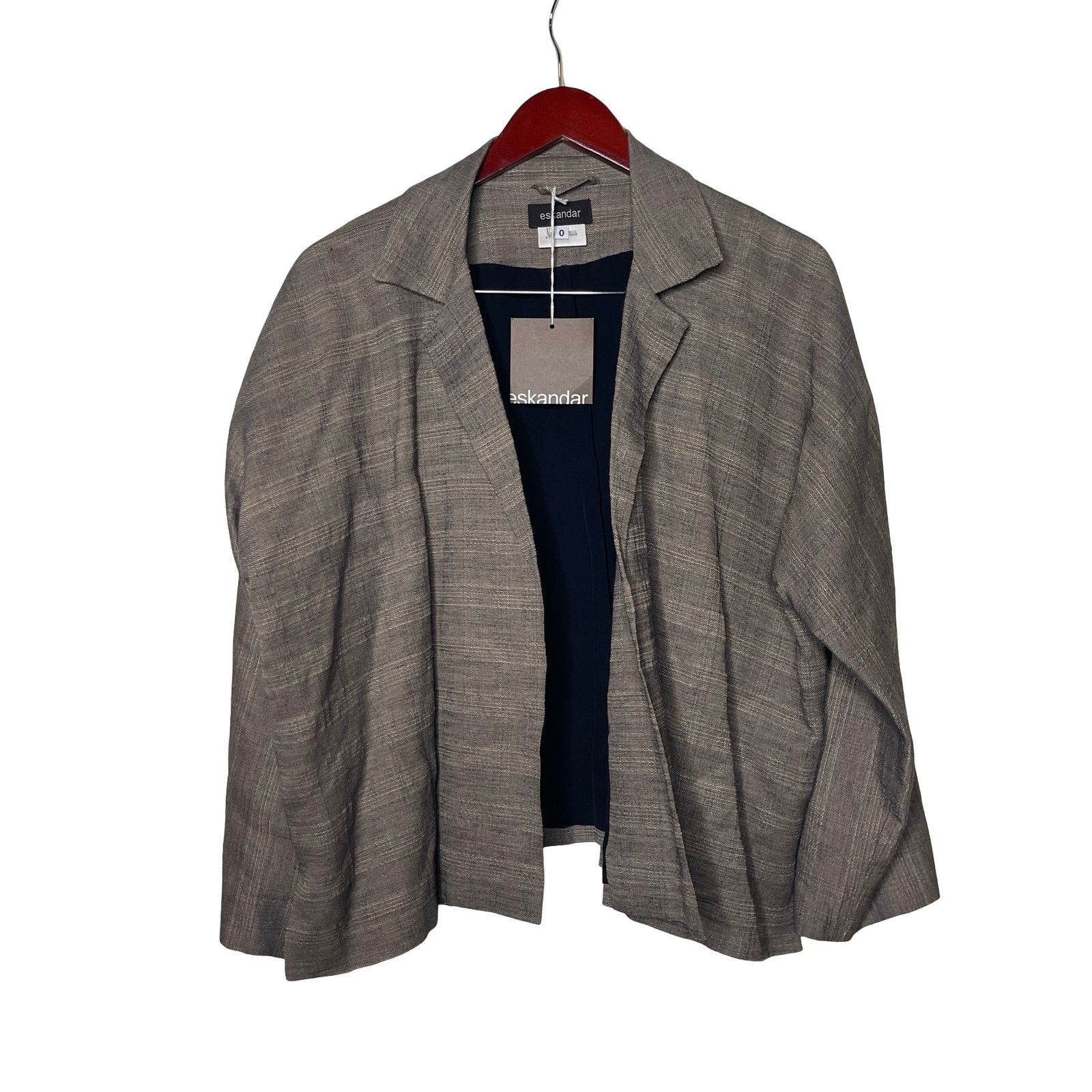 eskandar New Eskandar Open collar jacket blazer 0 S wool linen blend Size S / US 4 / IT 40 - 1 Thumbnail
