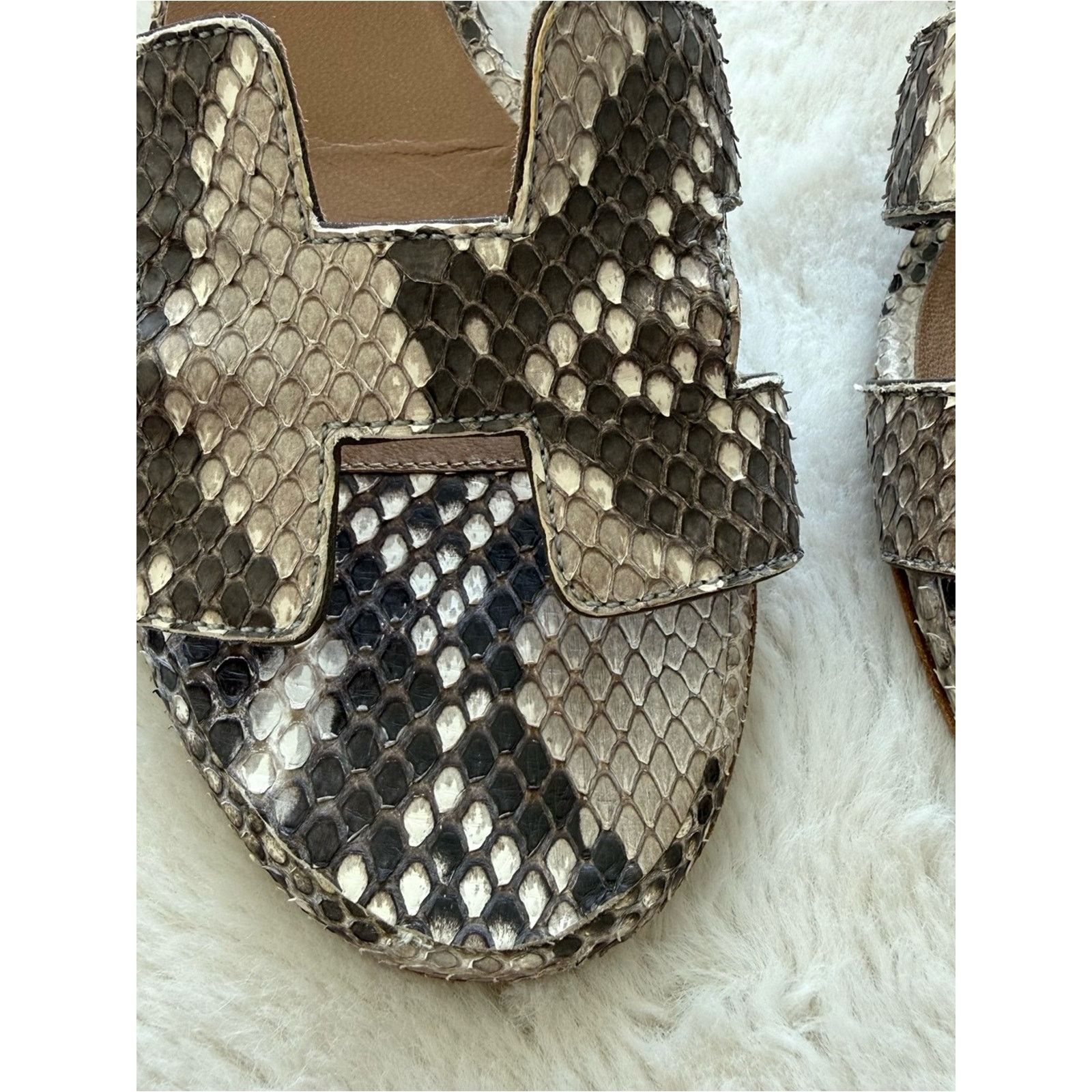 Hermes Hermes brown python oasis sandals women size 38 EU3200$ Size US 8 / IT 38 - 2 Thumbnail