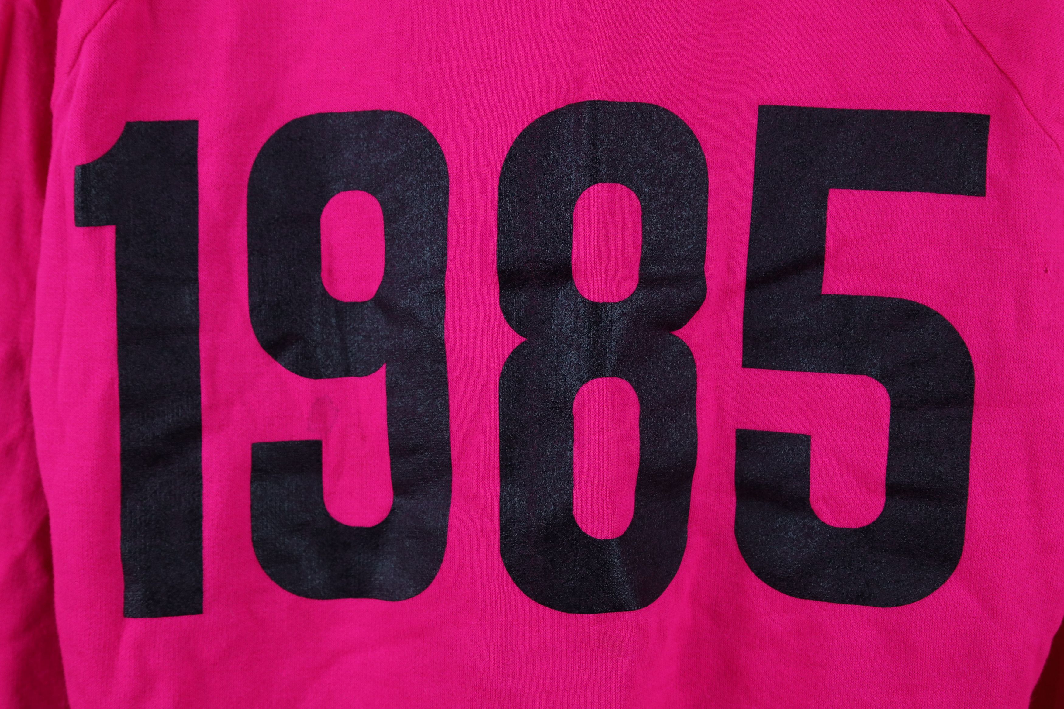 Vintage Vintage 80s Streetwear Block Number Sweatshirt Neon Pink USA Size M / US 6-8 / IT 42-44 - 4 Thumbnail