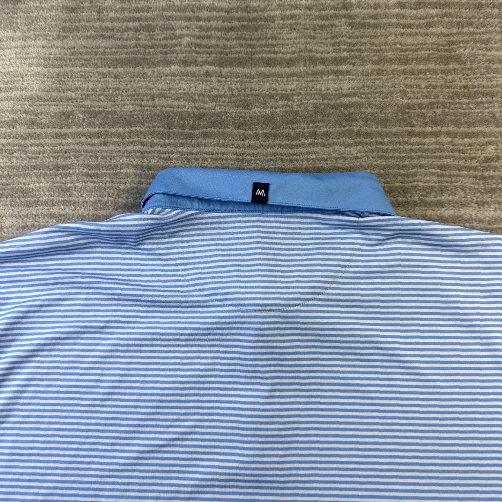 Mizzen+Main Mizzen+Main Polo Shirt Mens 2XL Blue Stripe Trim Fit Stretch Performance Golf Rugby Short Sleeve Collared Button 2XL Mens Size US XXL / EU 58 / 5 - 4 Thumbnail