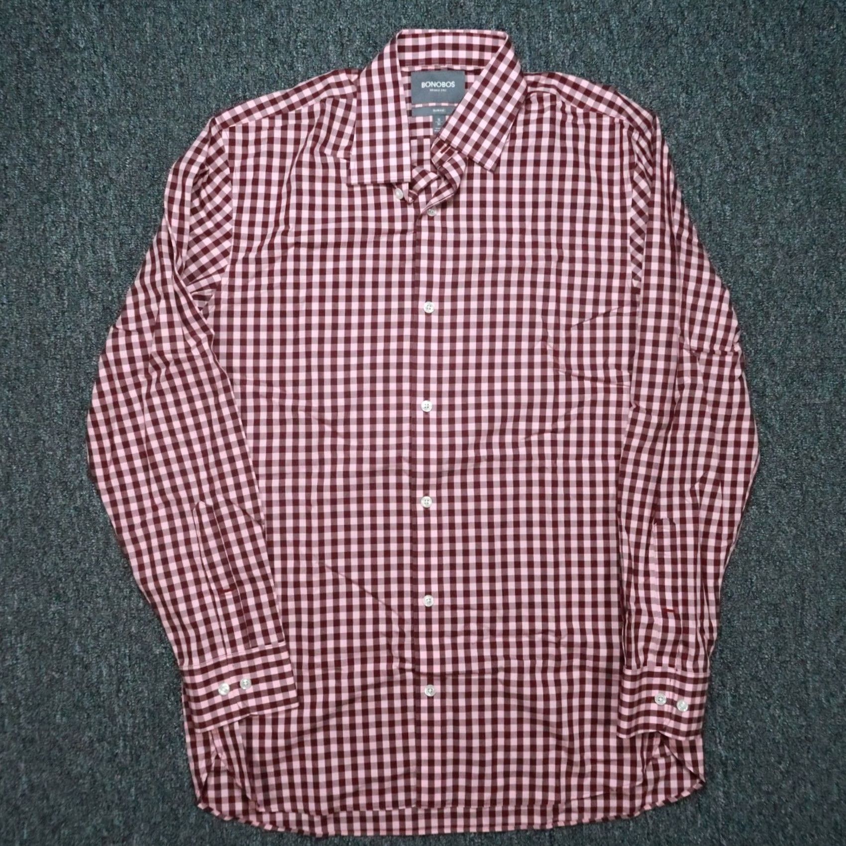 Bonobos Bonobos Shirt Mens Medium 16 Red Slim Fit Wrinkle Free Gingham Check Long Sleeve Dress Shirt Casual Formal Business Mens Size US M / EU 48-50 / 2 - 2 Thumbnail