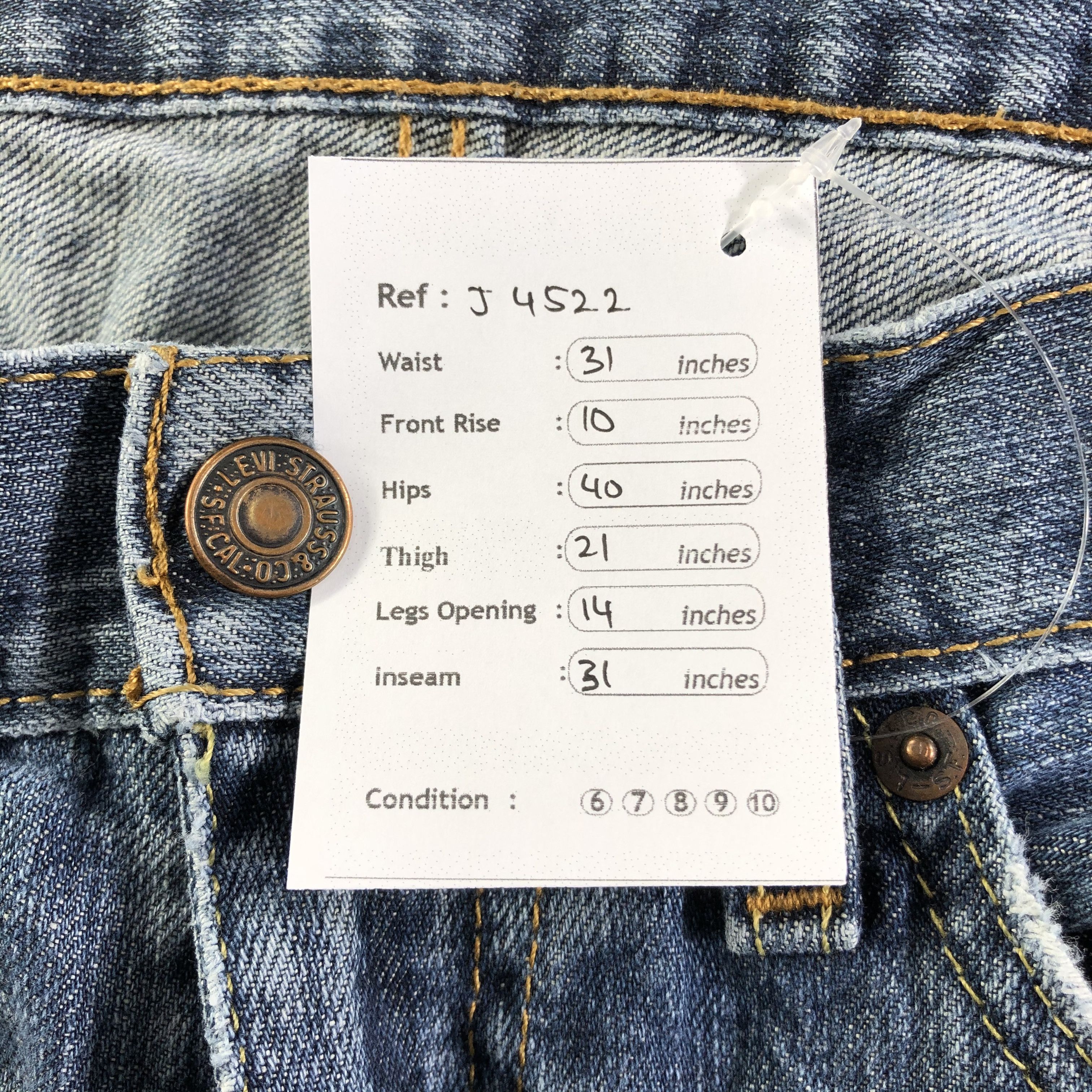 Levi's Vintage Blue Wash Levis 559 Jeans-J4522 Size US 31 - 13 Thumbnail