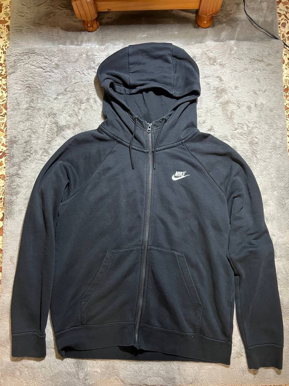 Nike Vintage 90s Basic Black Nike Zip-Up Hoodie Size US M / EU 48-50 / 2 - 1 Thumbnail