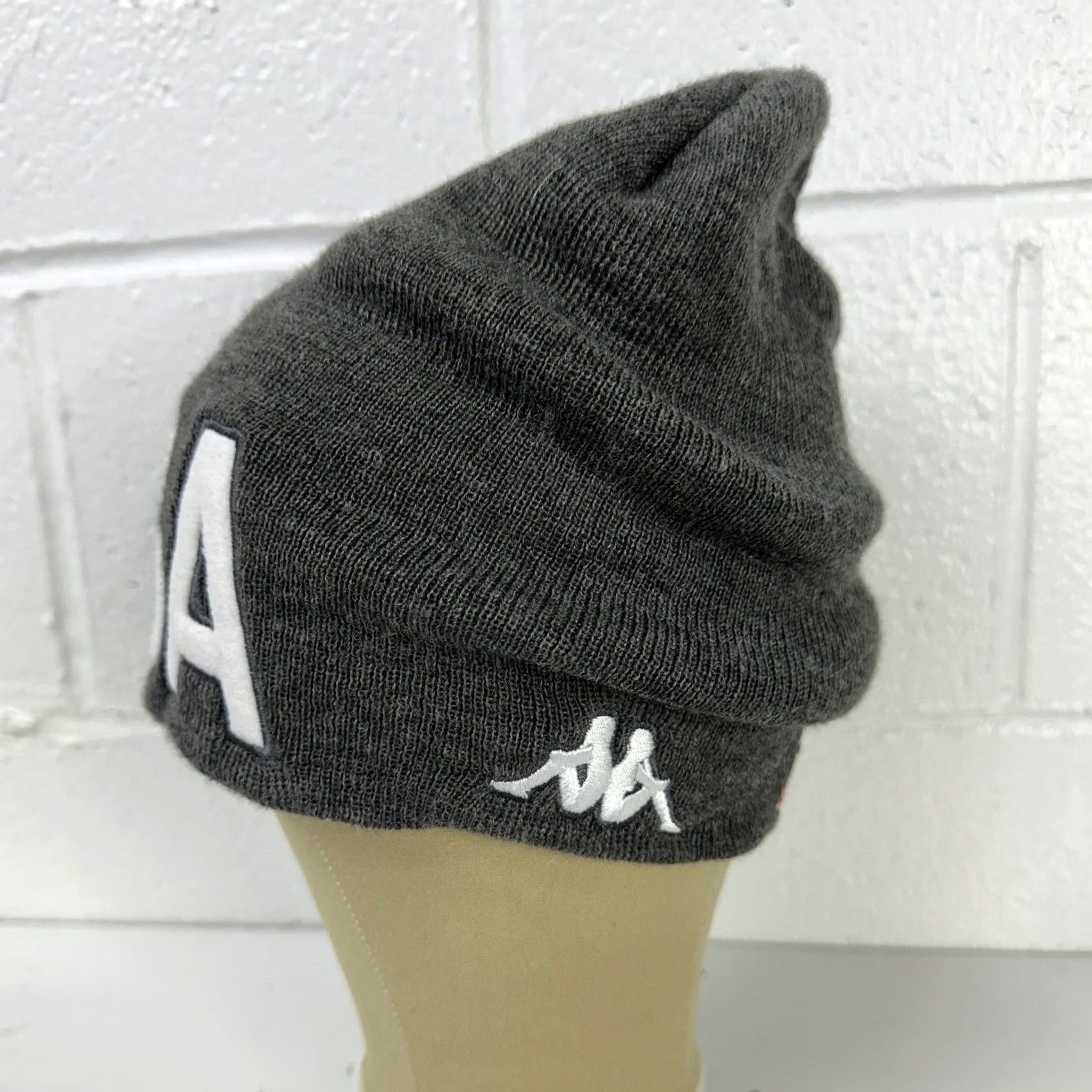 Kappa Kappa Beanie Hat Mens One Size Charcoal USA Embroidered Omini Wool Acrylic Knit Winter Sport / Vintage? No - Classic 6Cento Wabato2 Size ONE SIZE - 5 Thumbnail