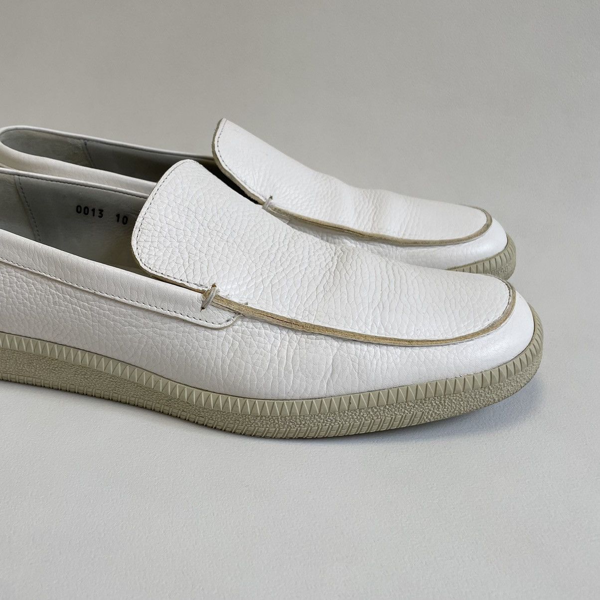 Helmut Lang OG Square Toe White Leather Loafers Size US 11 / EU 44 - 14 Thumbnail