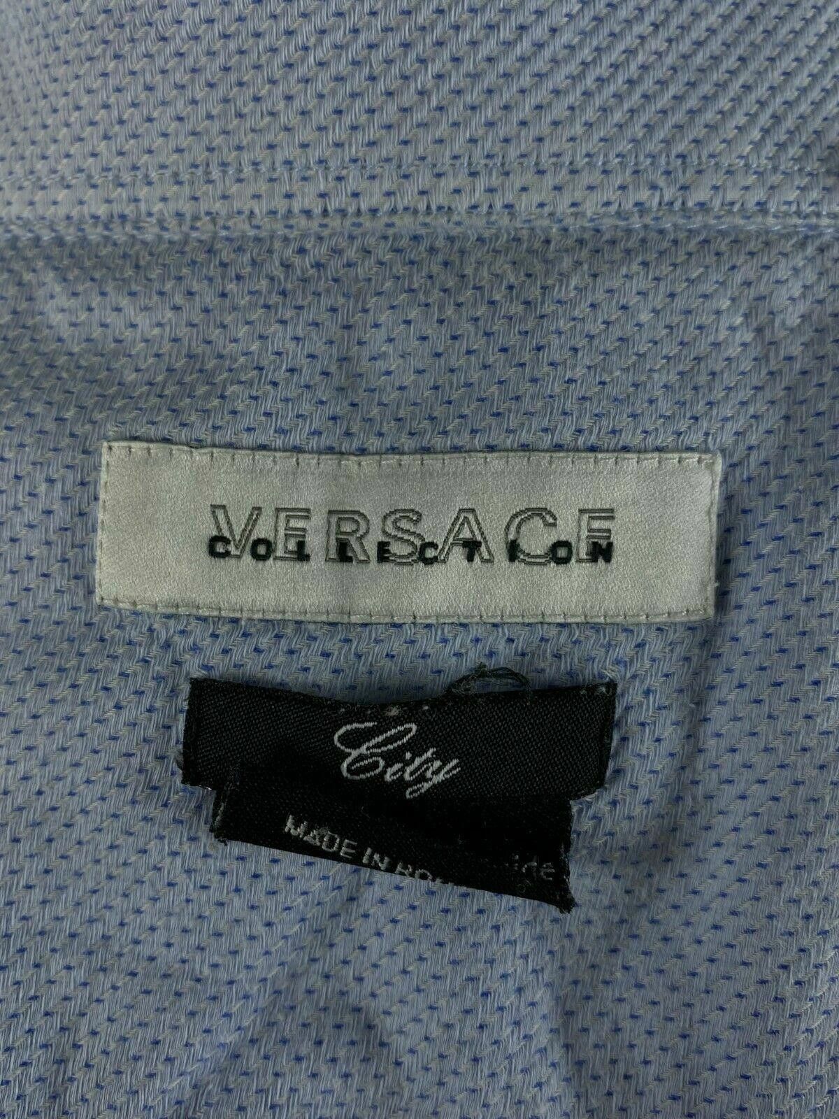 Designer Men Versace Collection City Blue Shirt Size 40 / 15.75 Size US M / EU 48-50 / 2 - 10 Thumbnail