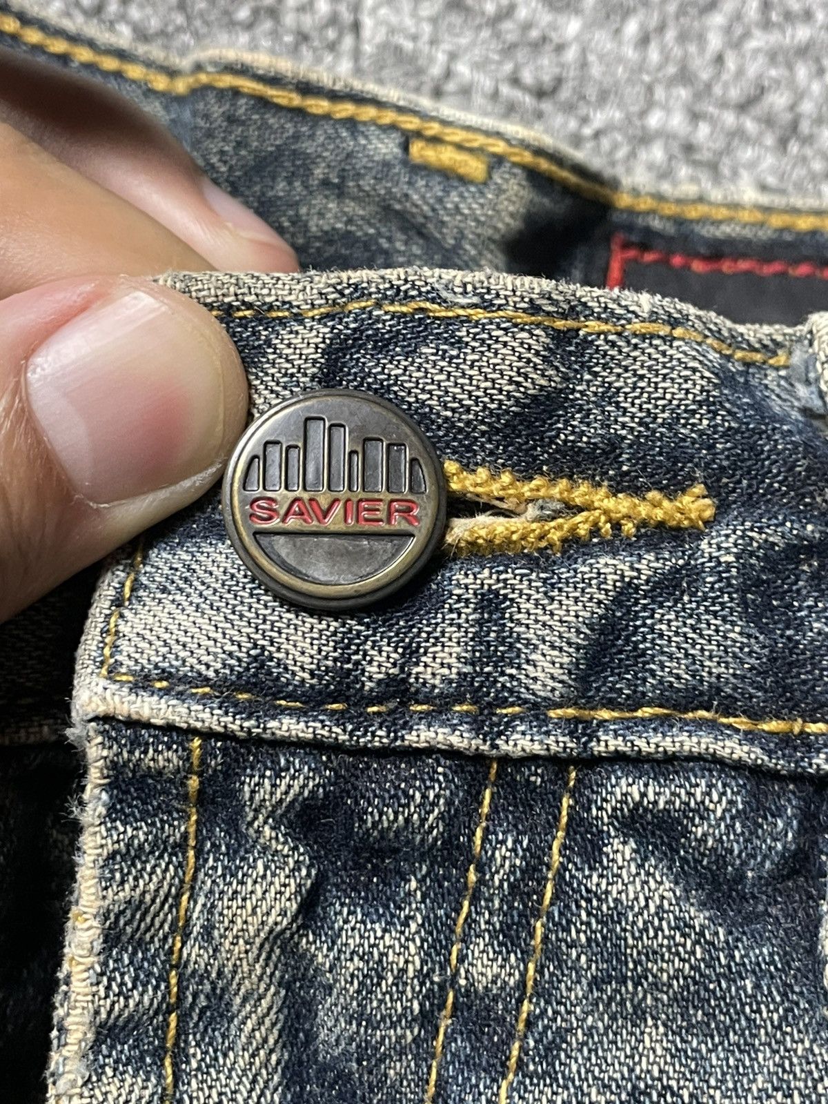 Japanese Brand × Vintage Vintage SAVIER Wash Selvedge Jeans (91) Size US 33 - 9 Thumbnail