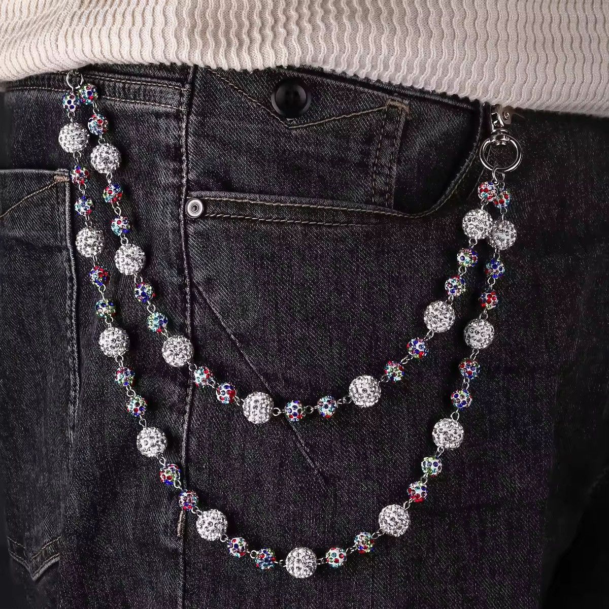 Jewelry Colorful Beaded Chain Keychain / Bag Strap Size ONE SIZE - 1 Thumbnail