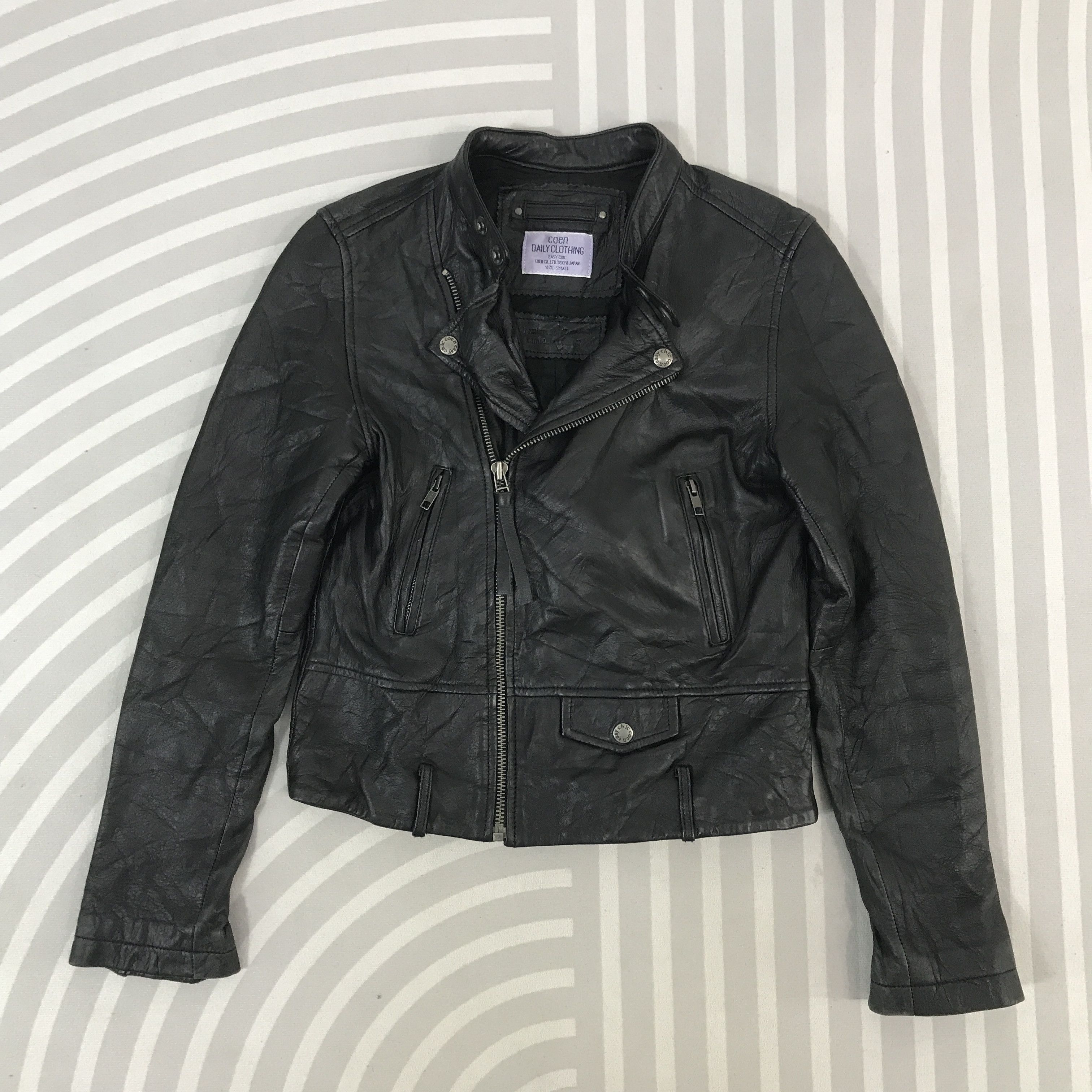 14th Addiction × Japanese Brand × Leather Vintage Coen Double collar bono leather Jacket Size US XS / EU 42 / 0 - 1 Thumbnail