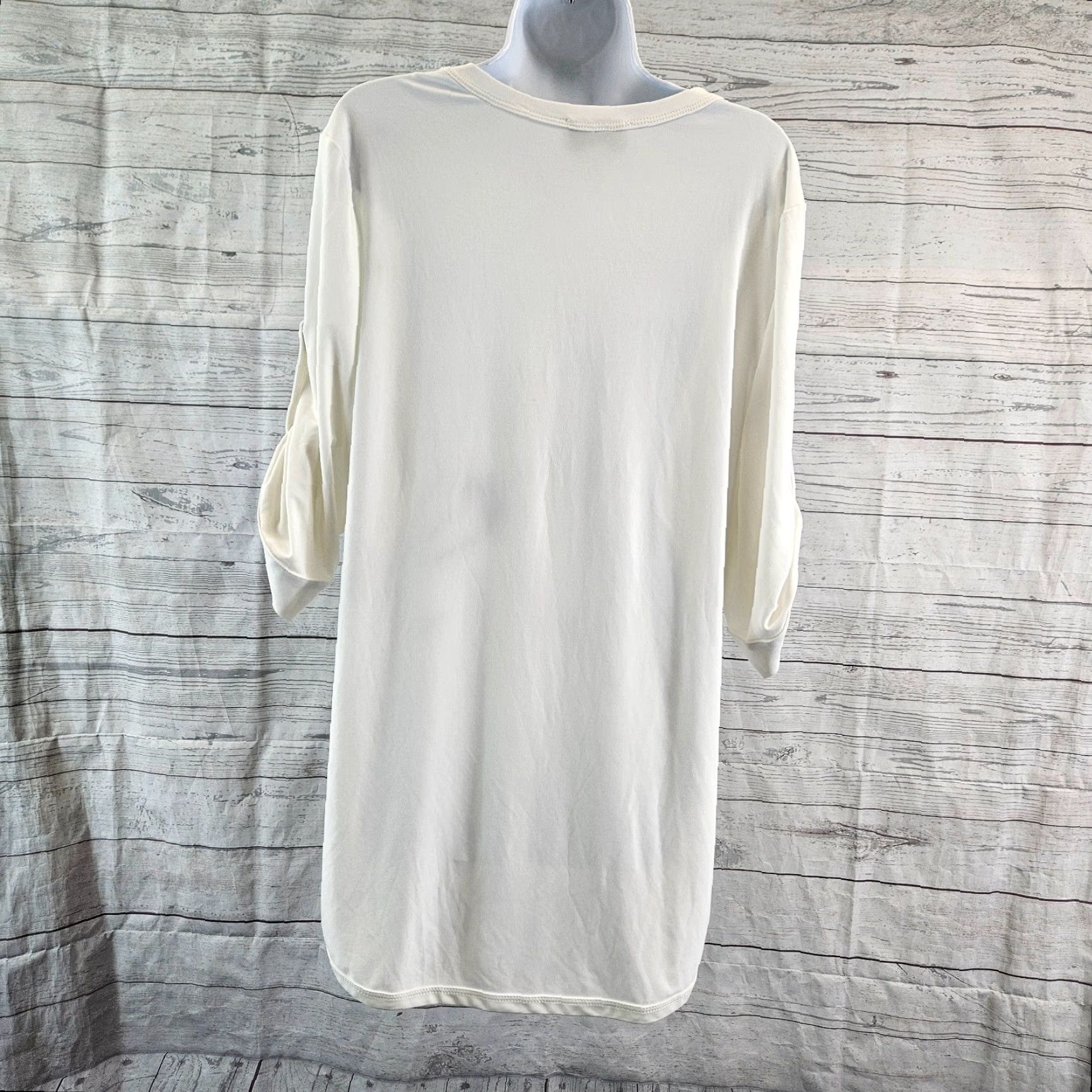 Joseph Ribkoff Joseph Ribkoff Womens Top Blouse Ivory 3/4 Sleeve Size 16 - Tunic Size XXL / US 16-18 / IT 52-54 - 4 Thumbnail
