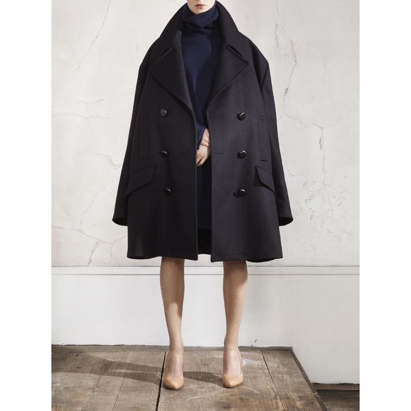 Maison Margiela Oversized Navy Wool Coat Size ONE SIZE - 1 Thumbnail