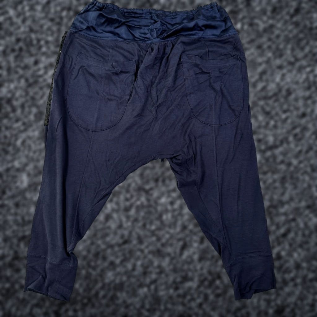 Tsumori Chisato Baggy Pants Blue Unisex Drawstring Pockets Pleated Tapered Leg M Mens