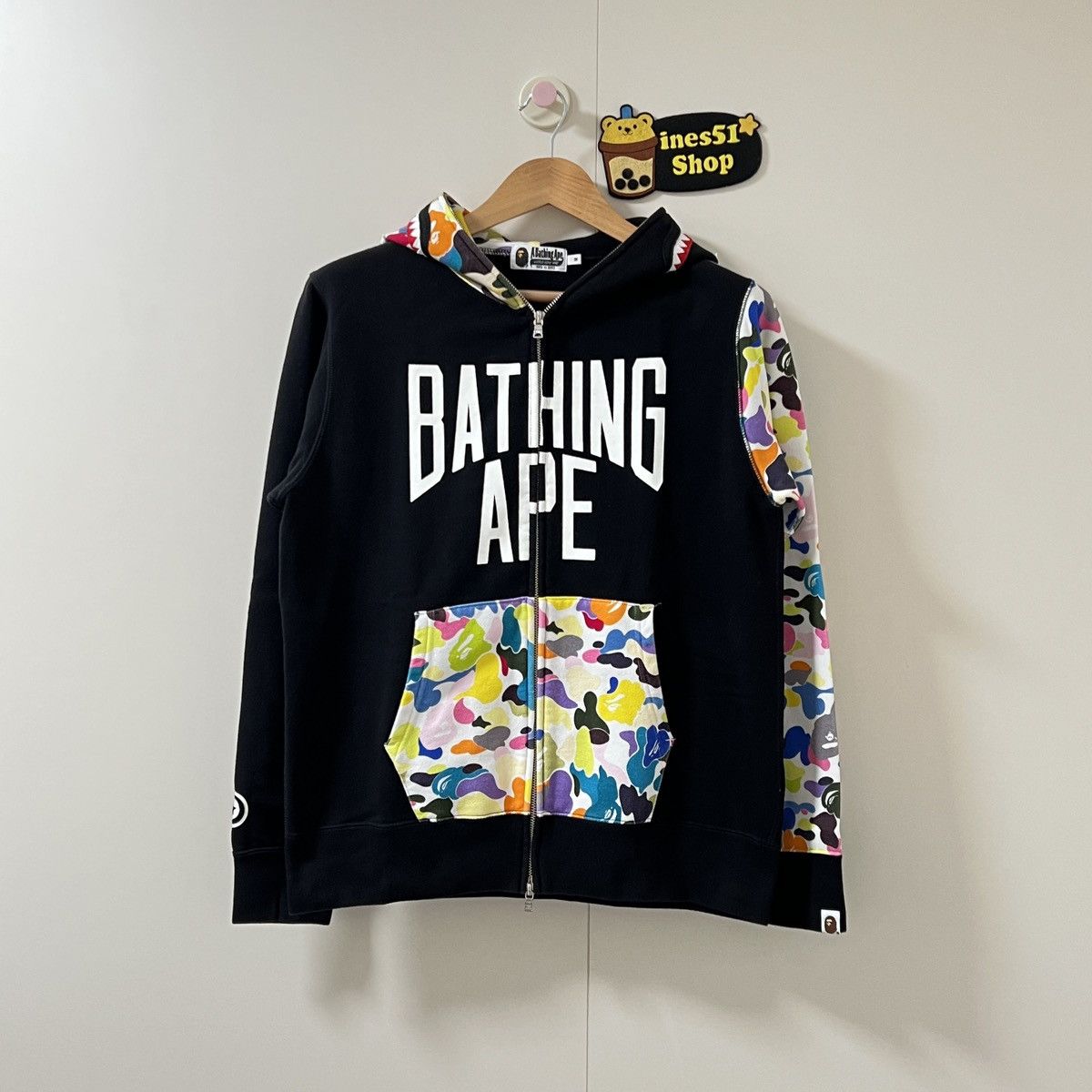 Bape Bape WGM Multi Camo Shark Zip Up Hoodie Size US M / EU 48-50 / 2 - 1 Thumbnail