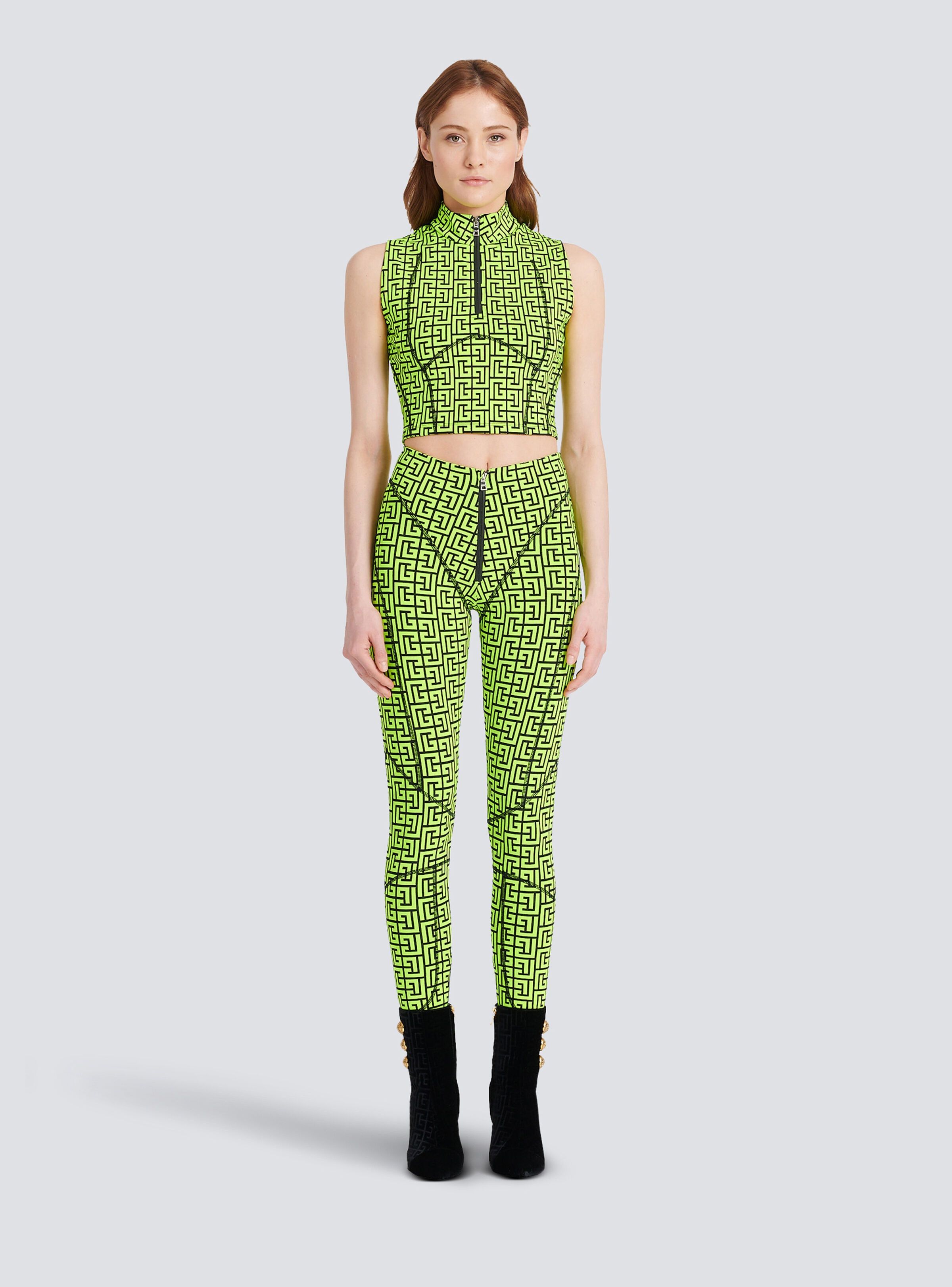Balmain o1y0625 Crop Top in Lime Green/Black Size XXS / US 00 / IT 34 - 5 Thumbnail