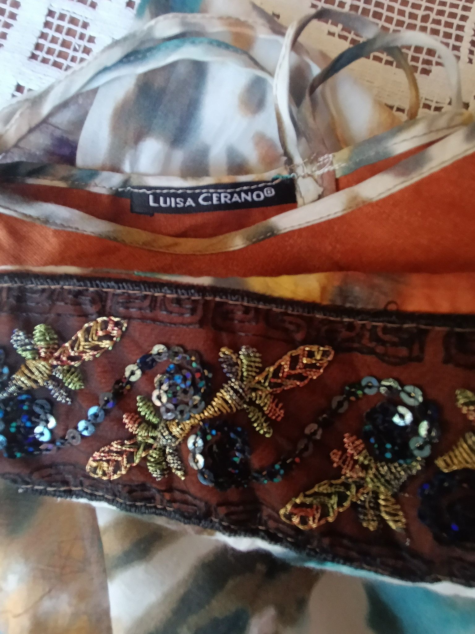 Luisa Cerano Luisa Cerano Silk Cotton Maxi Dress Watercolor Embroidery Size XS / US 0-2 / IT 36-38 - 5 Thumbnail