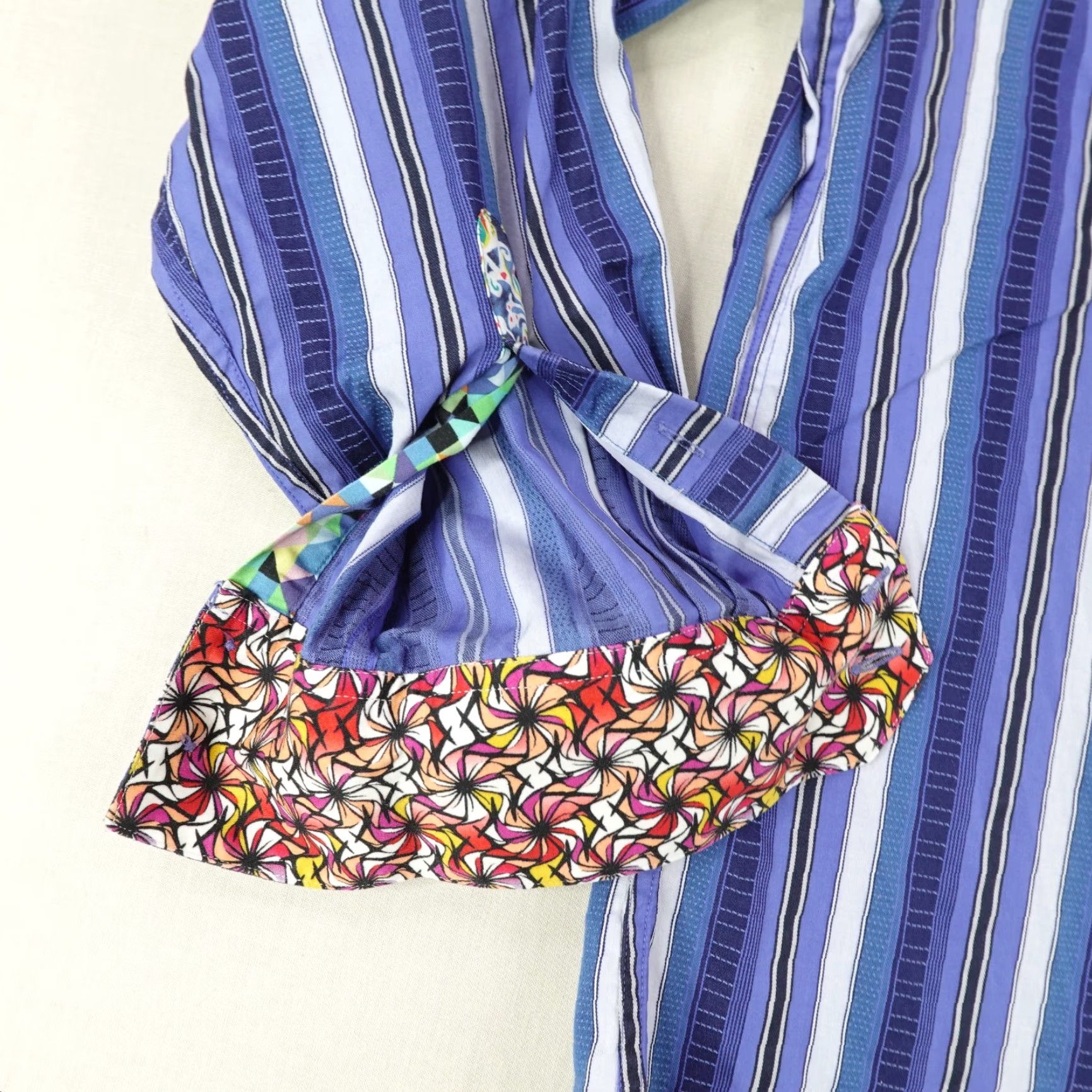Robert Graham Robert Graham Shirt Mens Large Blue White Stripes Button-Up Collared Button Up Long Sleeve Cotton Size US L / EU 52-54 / 3 - 5 Thumbnail