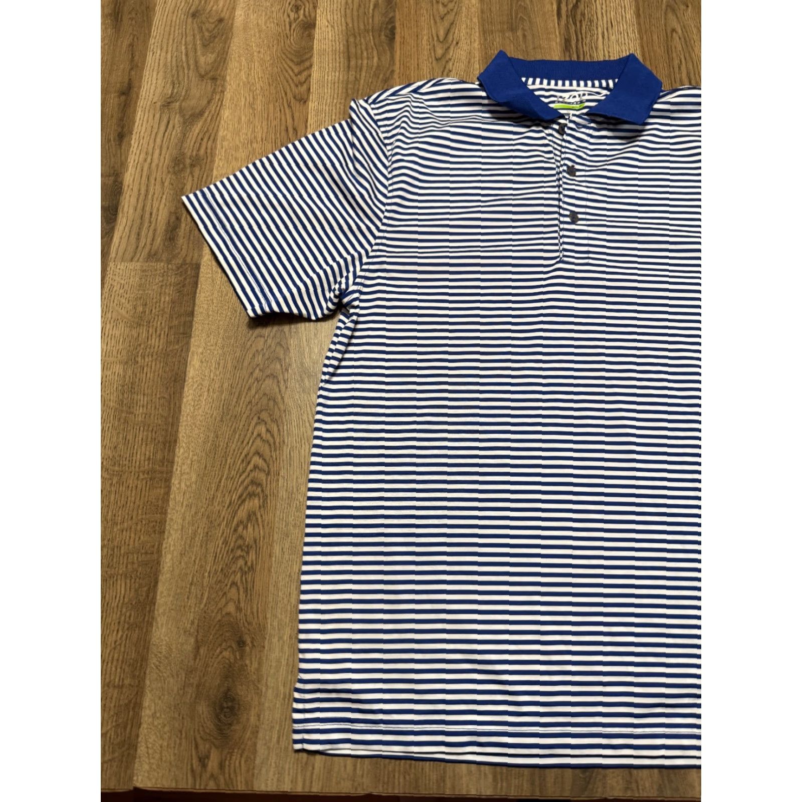 Izod IZOD Shirt Men's Size Medium White Blue Striped Polo Golf Performance Shirt Size US M / EU 48-50 / 2 - 3 Thumbnail