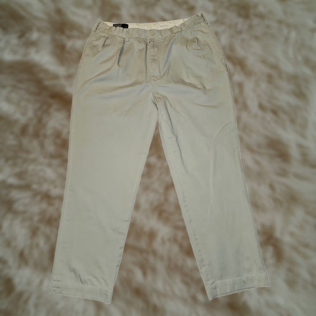 Polo Ralph Lauren Polo Ralph Lauren Andrew Pant Men 38 Khaki Chino Pleated Regular Beige 90s Logo/Preppy Size US M / EU 48-50 / 2 - 1 Thumbnail