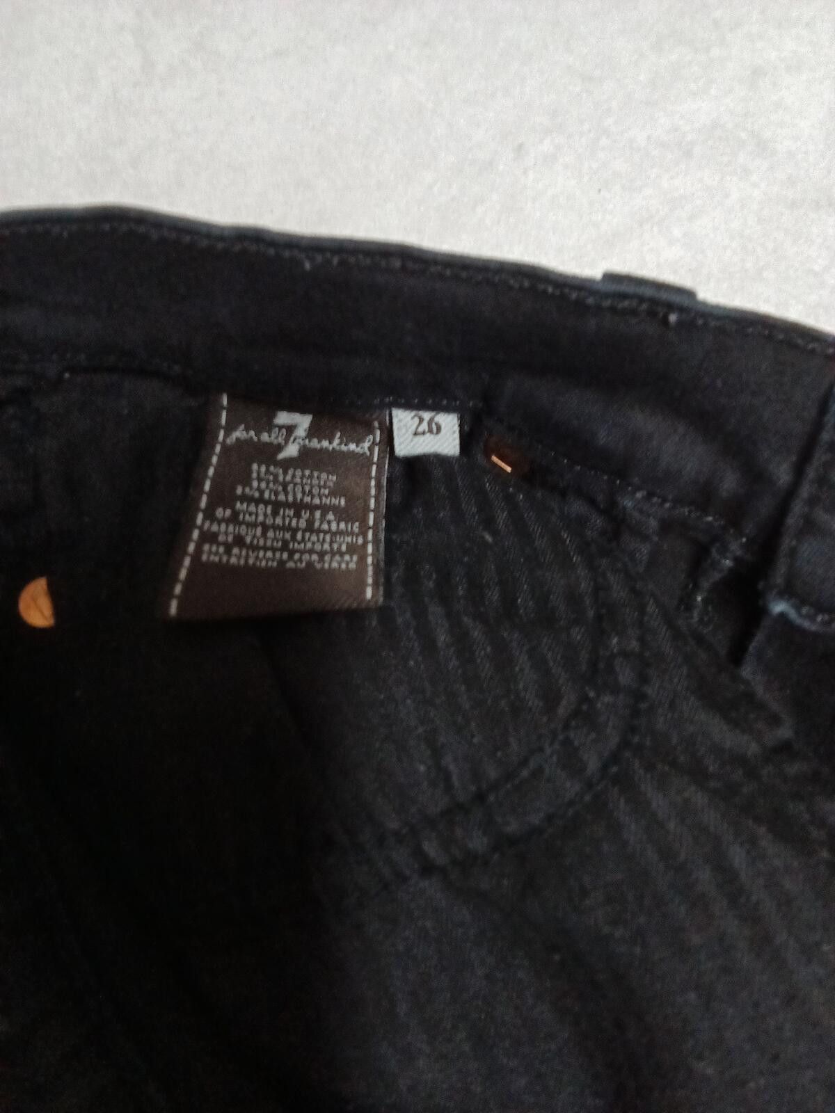 7 For All Mankind 7 For All Mankind The Skinny Black Jeans Size 26 US 2/4 Size 26" / US 2 / IT 38 - 2 Thumbnail