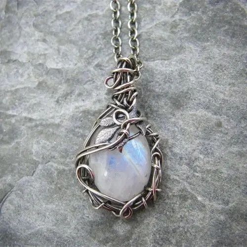 Jewelry × Vintage Moonstone Pendant Necklace Size ONE SIZE - 2 Thumbnail