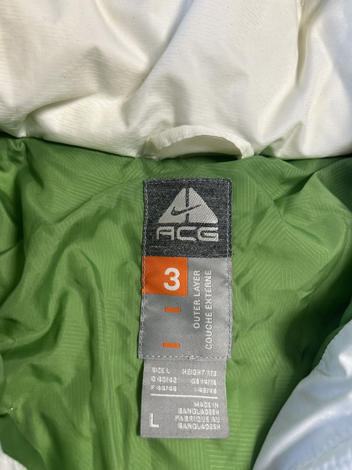 Nike × Nike ACG × Vintage Nike ACG vintage white green puffer jacket small logo Size L / US 10 / IT 46 - 5 Thumbnail