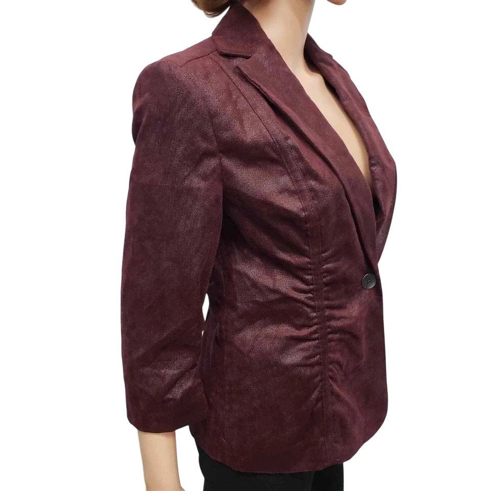 Other Rafaella Shimmer Blazer Jacket Ruched 6 Animal Print Lined Size S / US 4 / IT 40 - 7 Thumbnail
