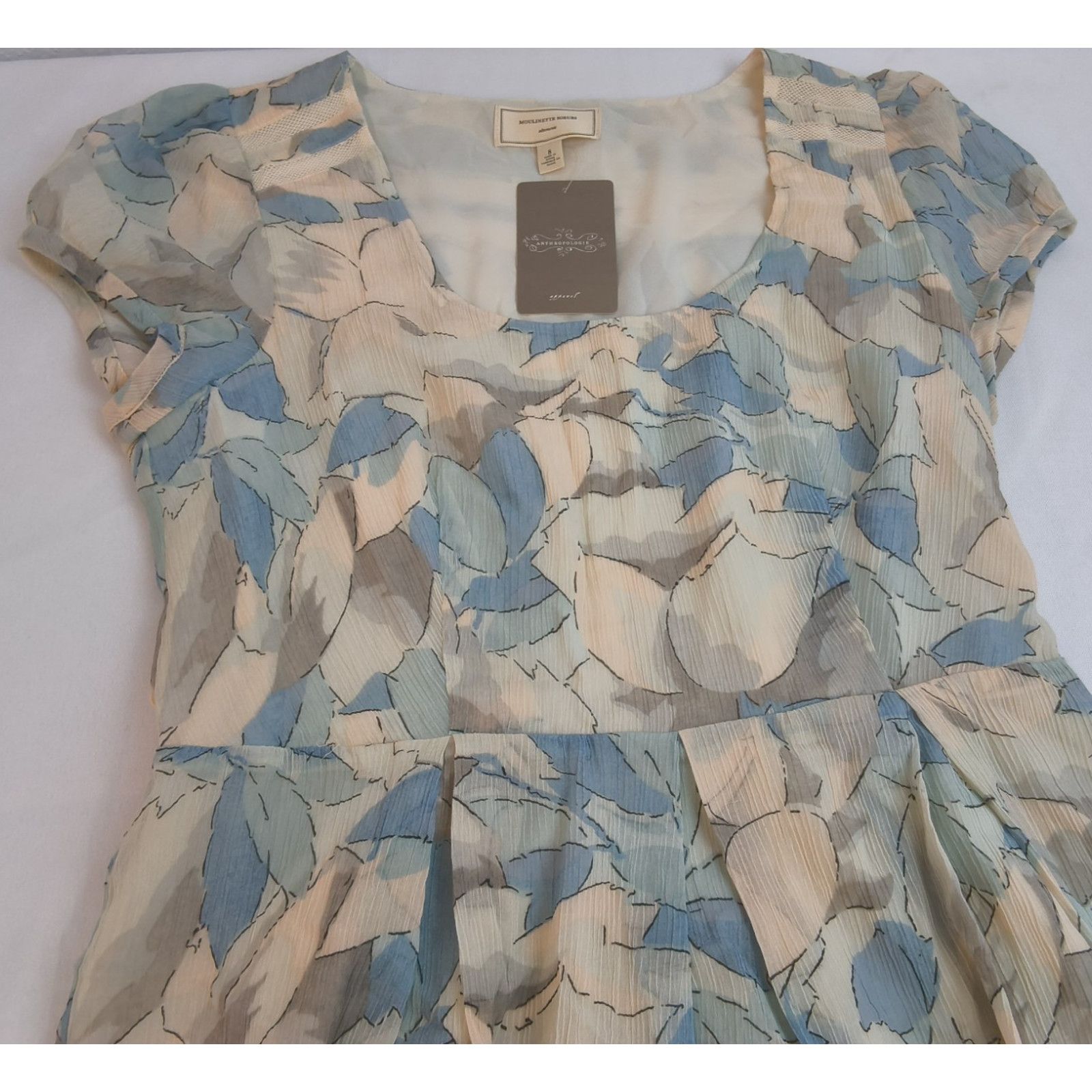 Anthropologie Anthropologie Moulinette Soeurs Babydoll Women 8 Blue/White Size M / US 6-8 / IT 42-44 - 4 Thumbnail