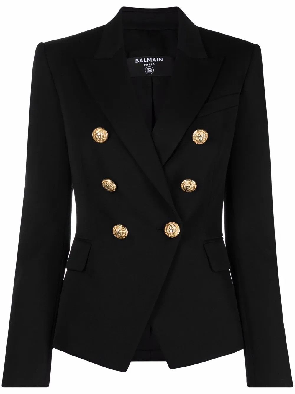 Balmain o1s1wg110825 Double Breasted Blazer in Black Size S / US 4 / IT 40 - 1 Thumbnail