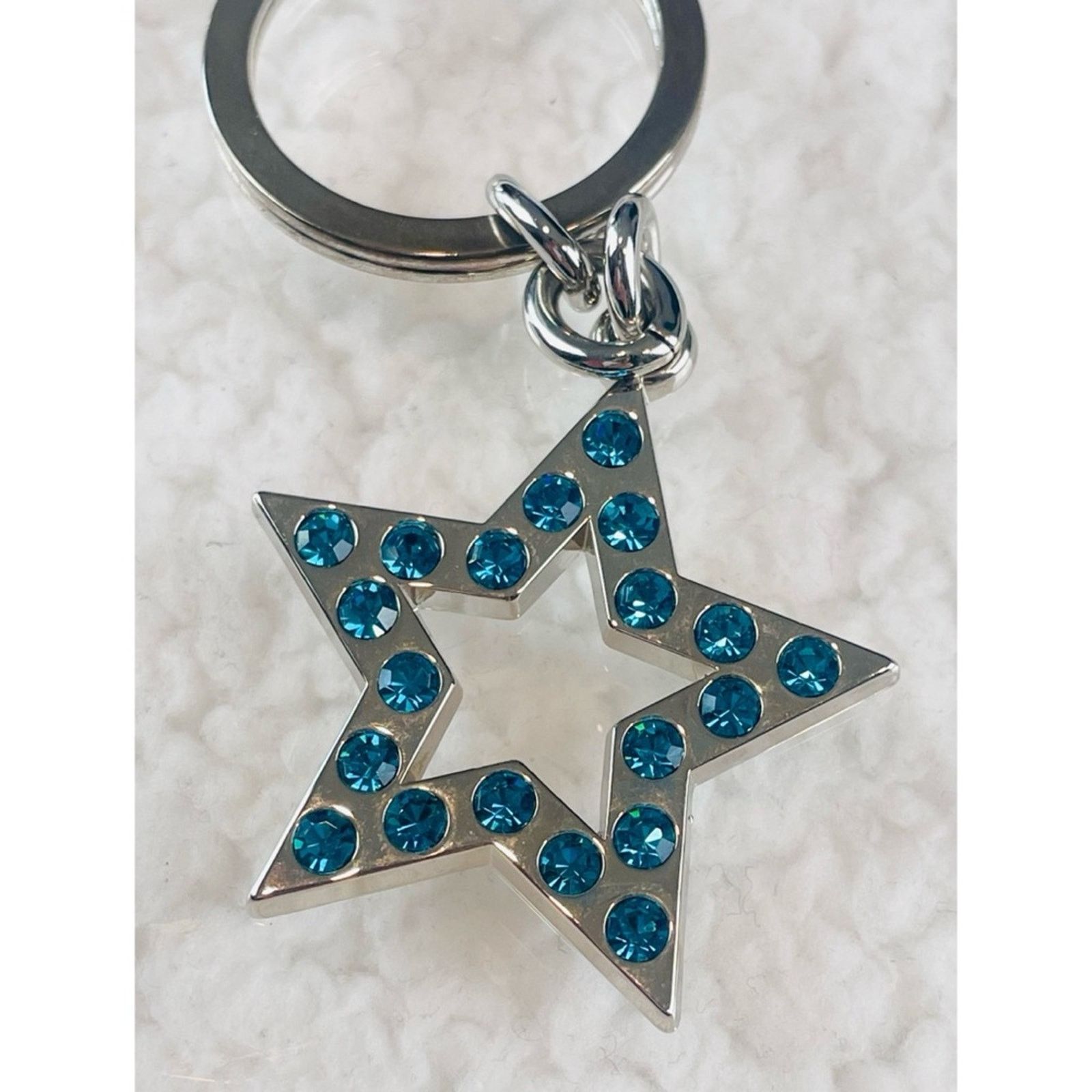 Coach (VTG) COACH • Silver/Blue Pave Crystal Star Keychain Size ONE SIZE - 1 Thumbnail