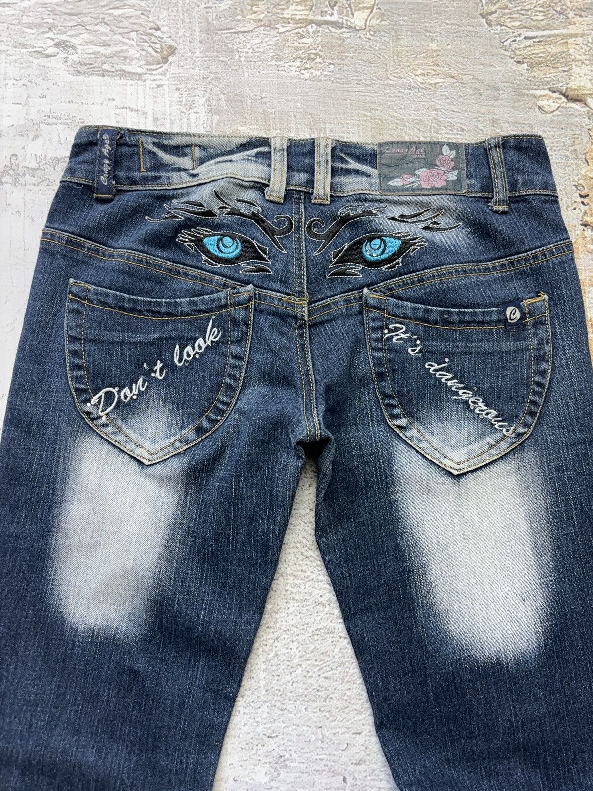Vintage Crazy Age 00s y2k “Don’t look” flared vintage denim jeans Size 27" / US 4 / IT 40 - 3 Thumbnail