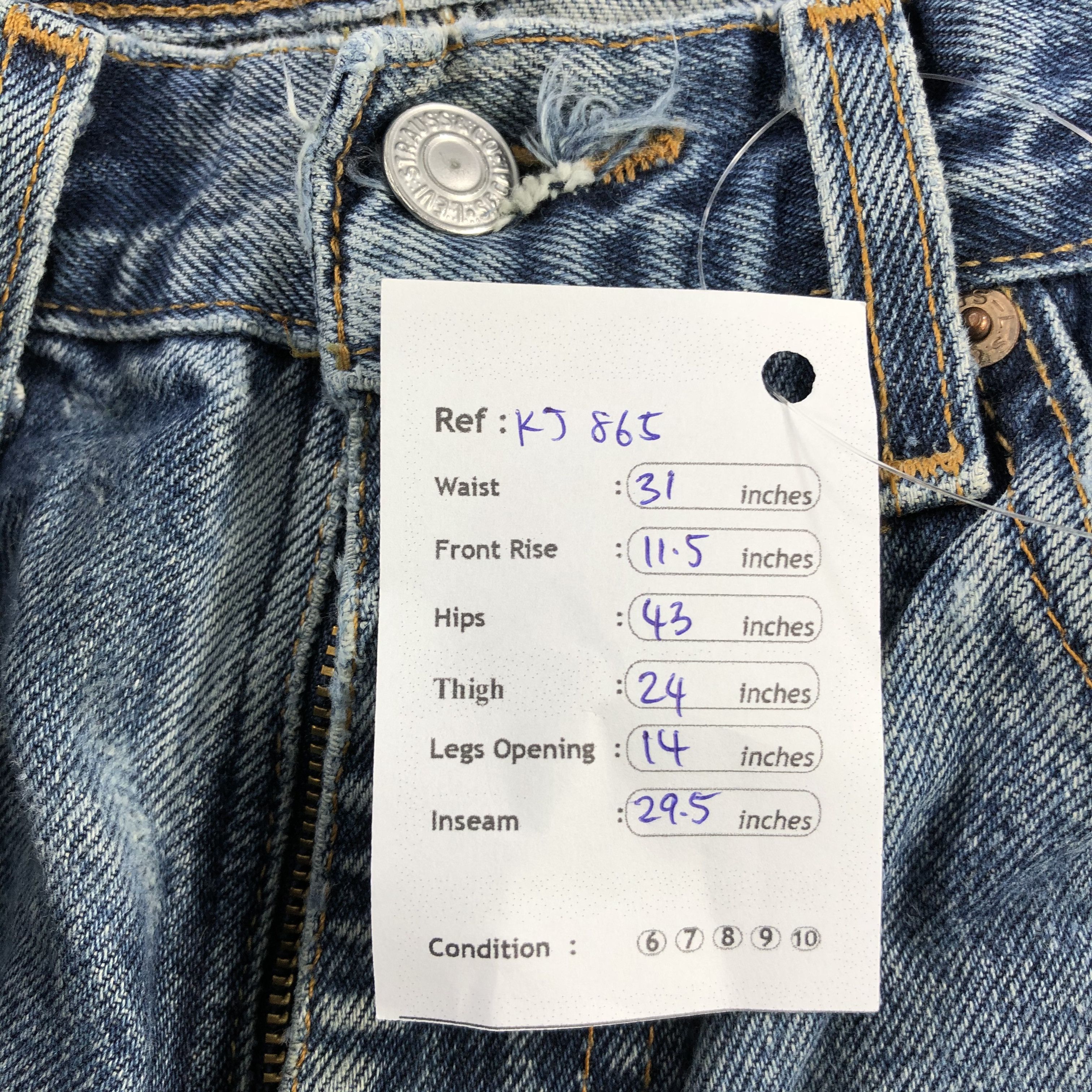 Levi's Vintage Levis 550 Jeans Distress Faded Blue Denim KJ865 Size US 31 - 16 Thumbnail