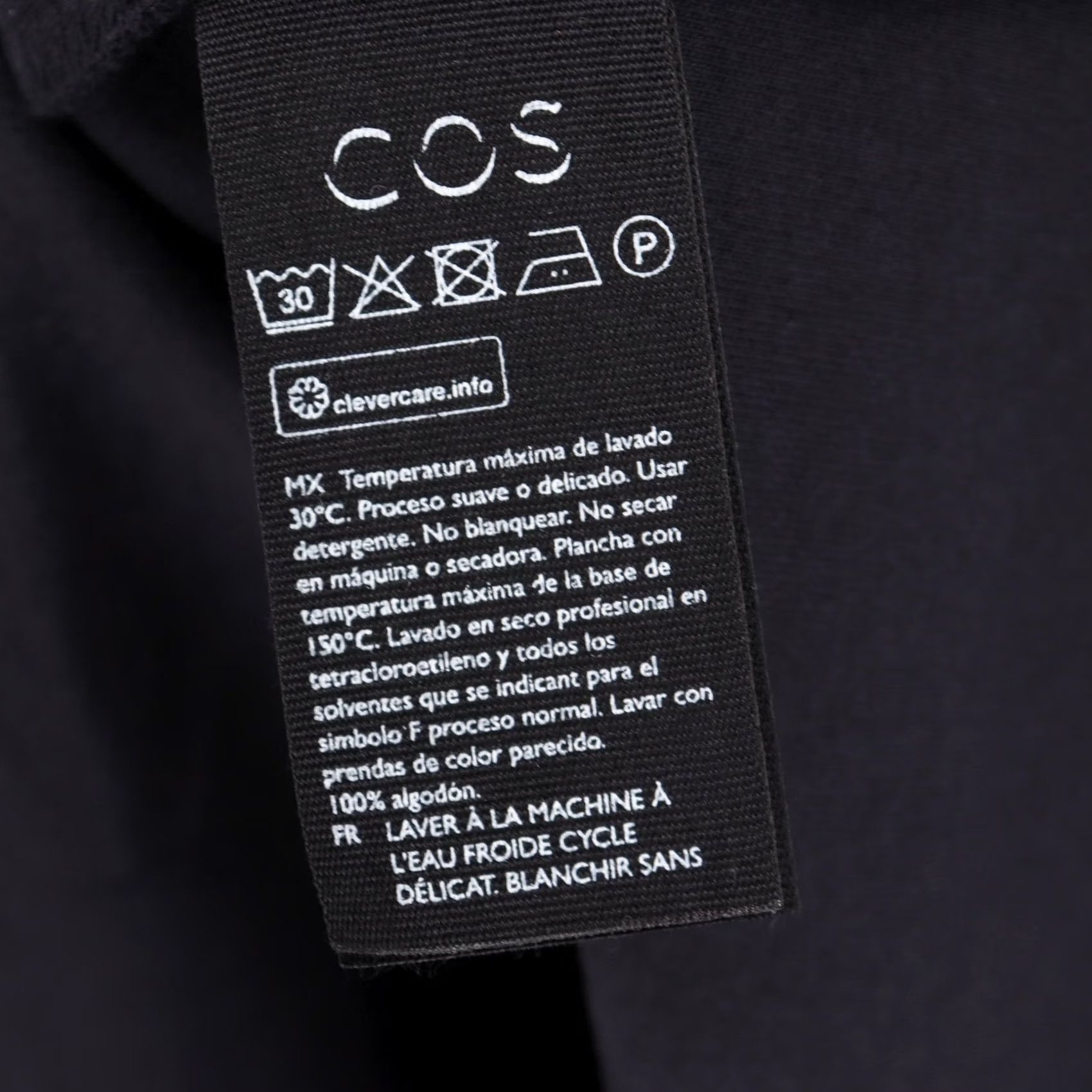 Cos COS Womens One Shoulder Shirt Dress Size S Black Organic Cotton Short Sleeve Size S / US 4 / IT 40 - 6 Thumbnail
