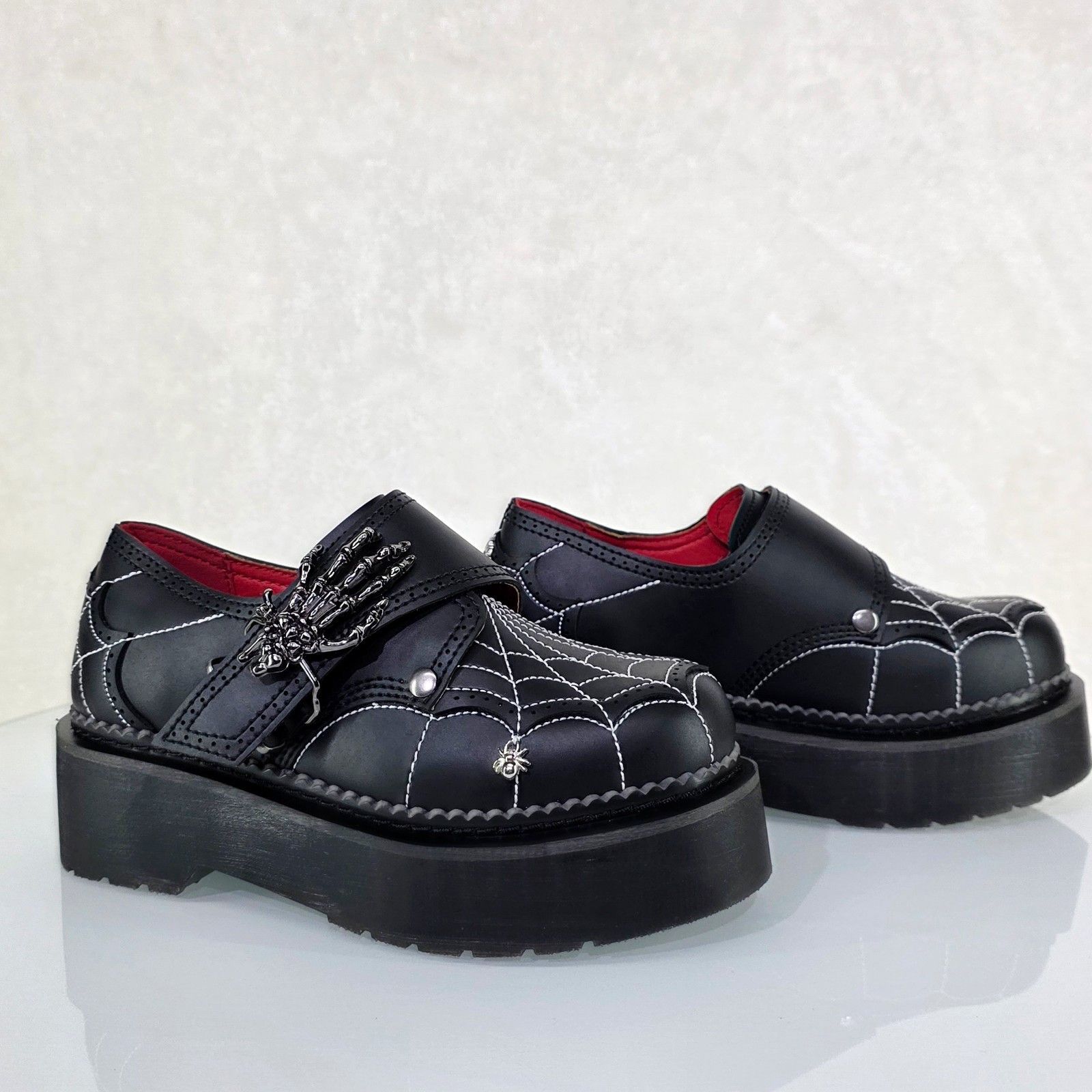 Other Rebel Goth Punk Oxford Shoes Spider Charms Web Stitching Cry Size US 8 / IT 38 - 7 Thumbnail