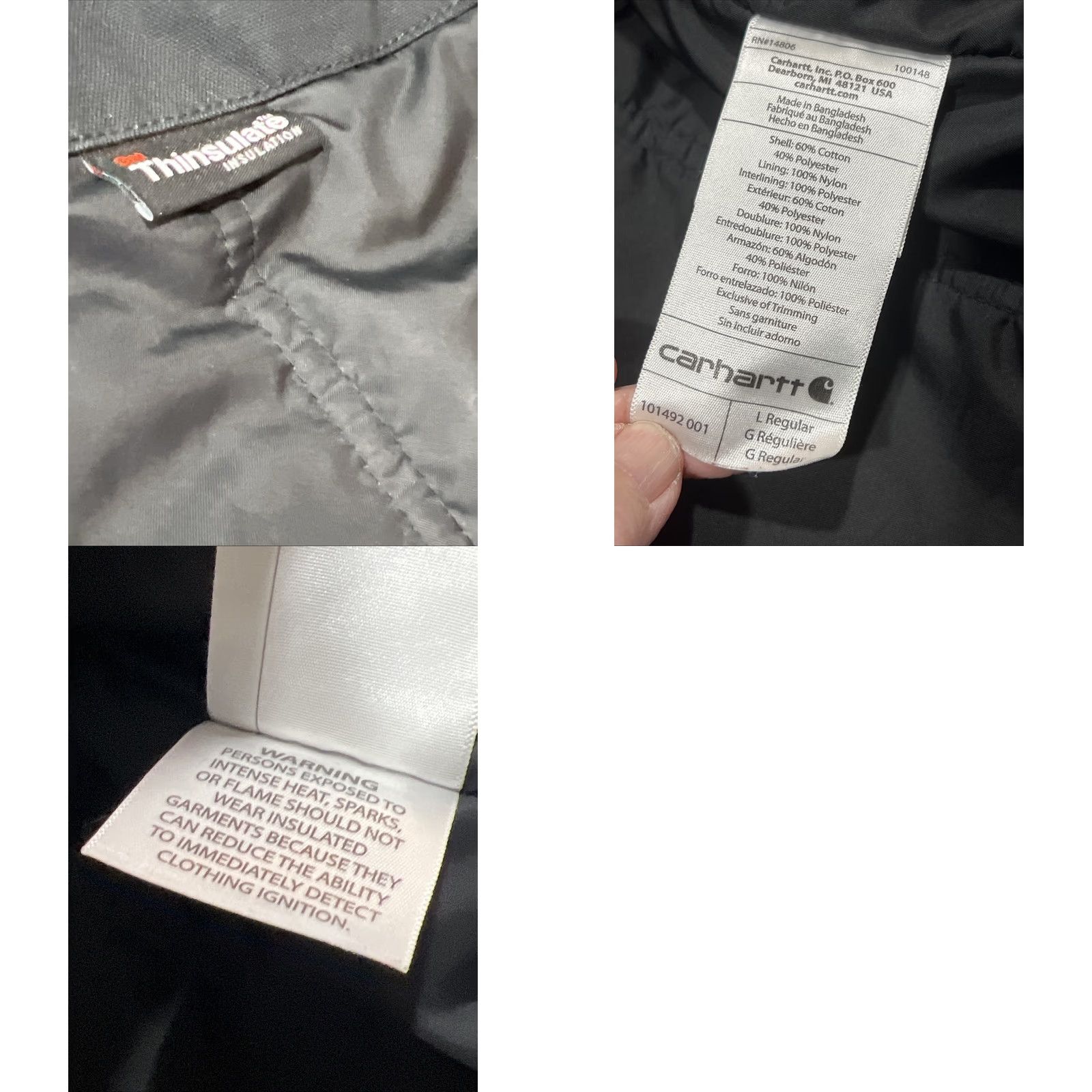 Carhartt Carhartt Jacket Men L Black Quick Duck Thinsulate Insulation Full Zip Jefferson Jacket Size US L / EU 52-54 / 3 - 11 Thumbnail