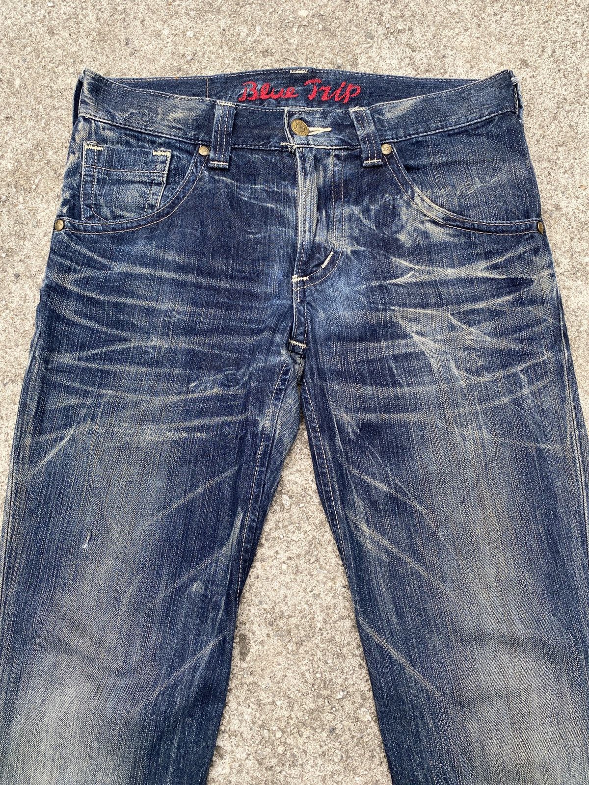Edwin × Japanese Brand × Tornado Mart 2000s - Edwin Blue Trip Claw Marks Design Flare Denim Size US 32 / EU 48 - 4 Thumbnail
