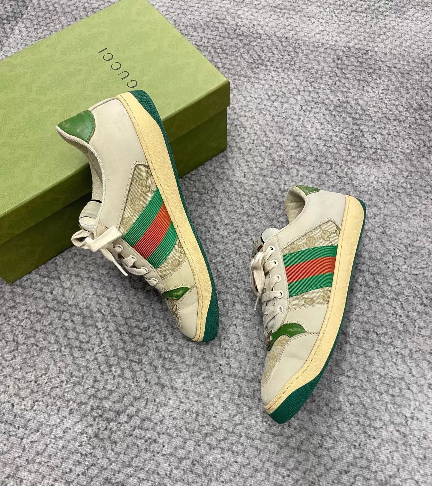 Gucci GUCCI Screener GG Enamel Dirty Sneaker UK8/EU42 Size US 9 / EU 42 - 4 Thumbnail