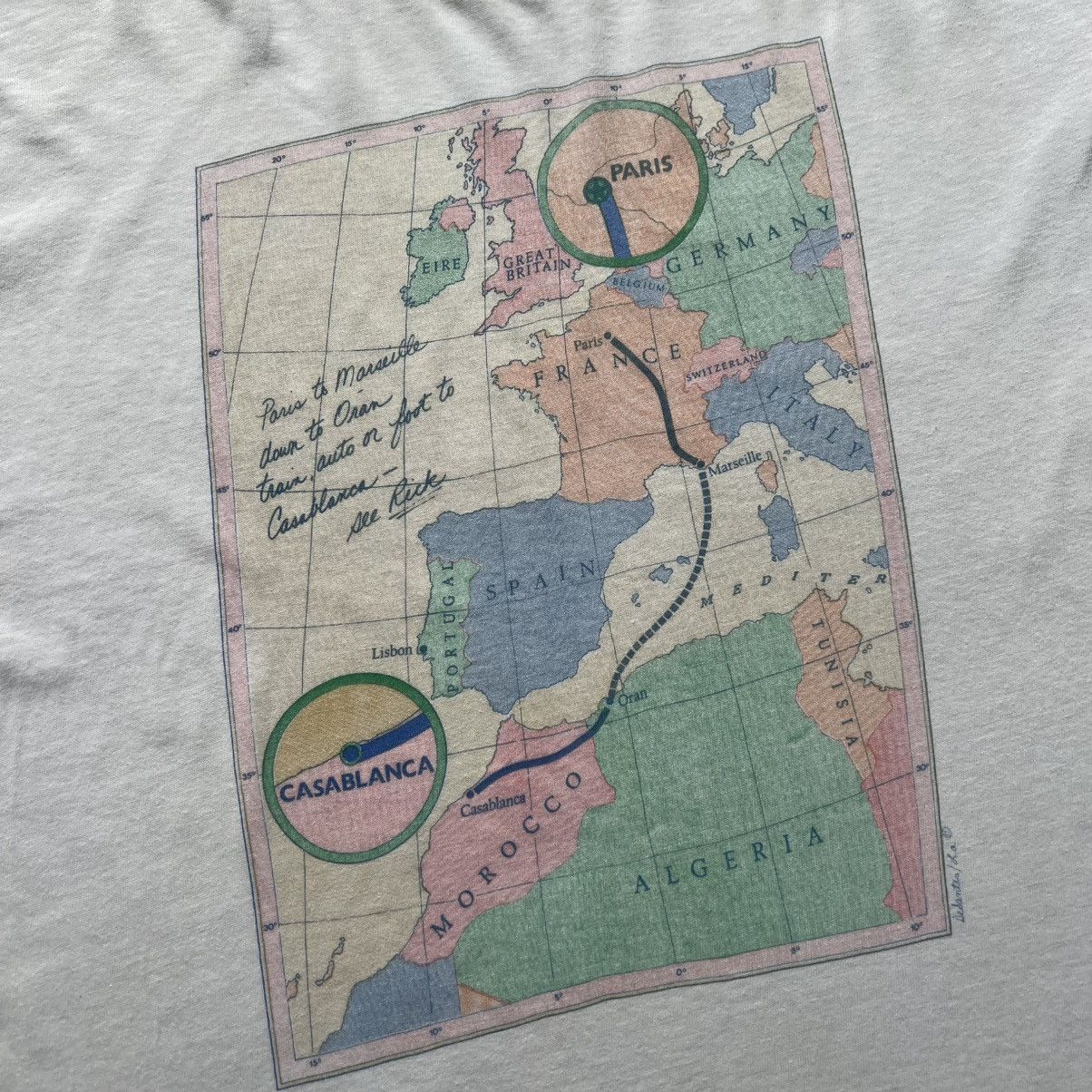 Vintage VTG ‘90s Casablanca Stanley Desantis Movie Tee Shirt Promo Size US M / EU 48-50 / 2 - 3 Thumbnail