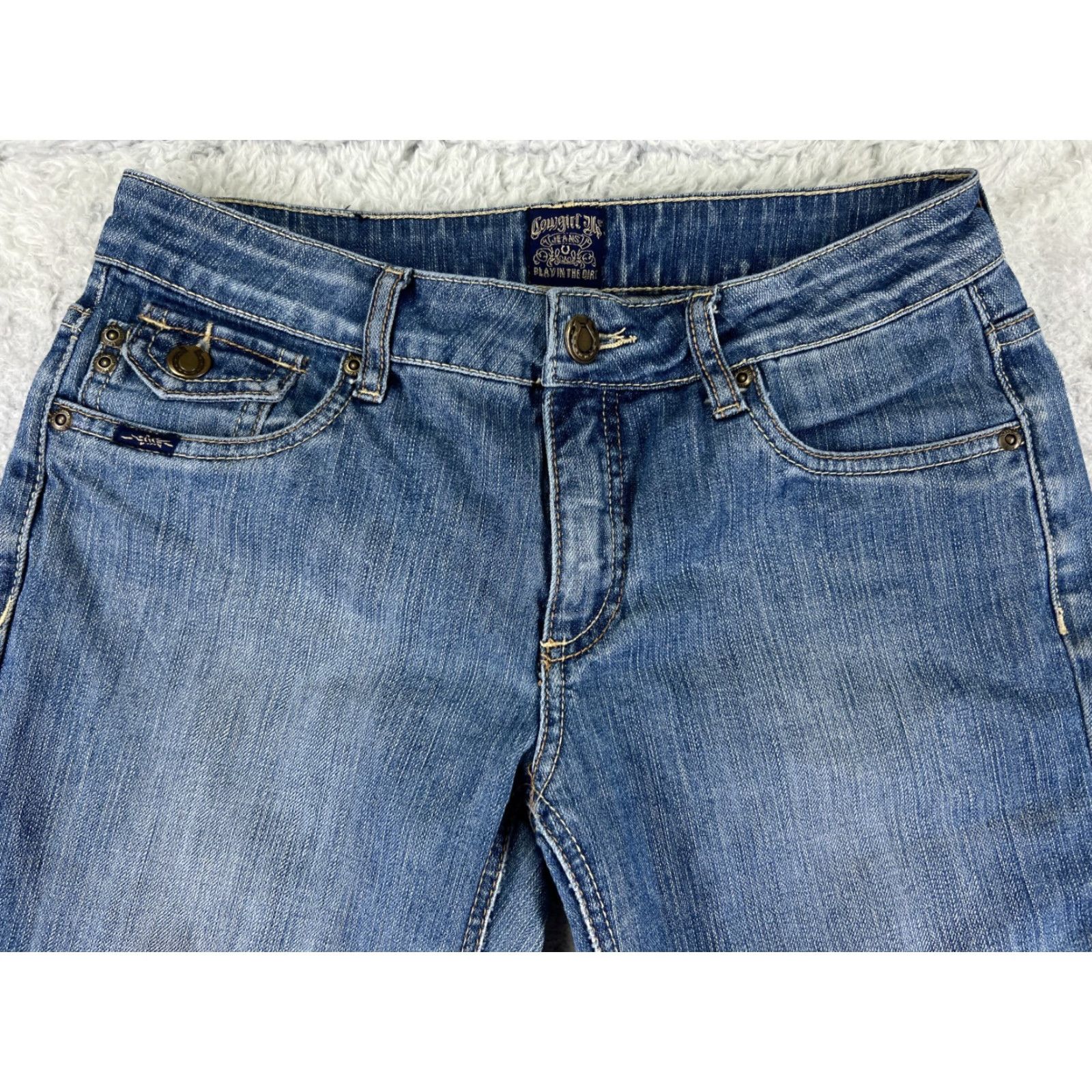 Denime Cowgirl Up Jeans Women 4 26x34 Blue Denim Boot Cut Cotton Dont Fence Me Size 27" / US 4 / IT 40 - 4 Thumbnail