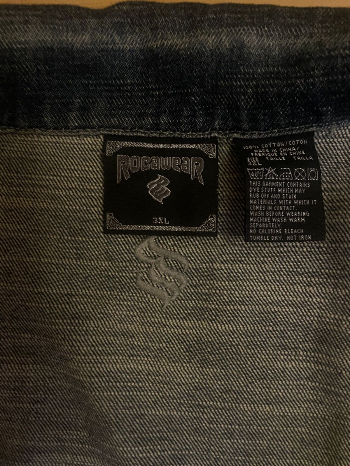 Ecko Unltd. × Pelle Pelle × Rocawear Vintage RocaWear Pelle Pelle style Denim Zip Up jacket 3XL Size US XXL / EU 58 / 5 - 5 Thumbnail