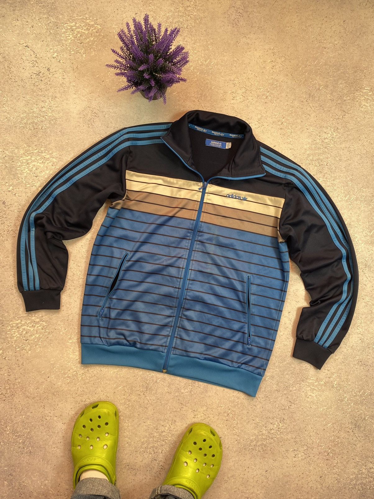 Adidas Vintage Adidas men s blue full zip up hoodie size medium Grailed