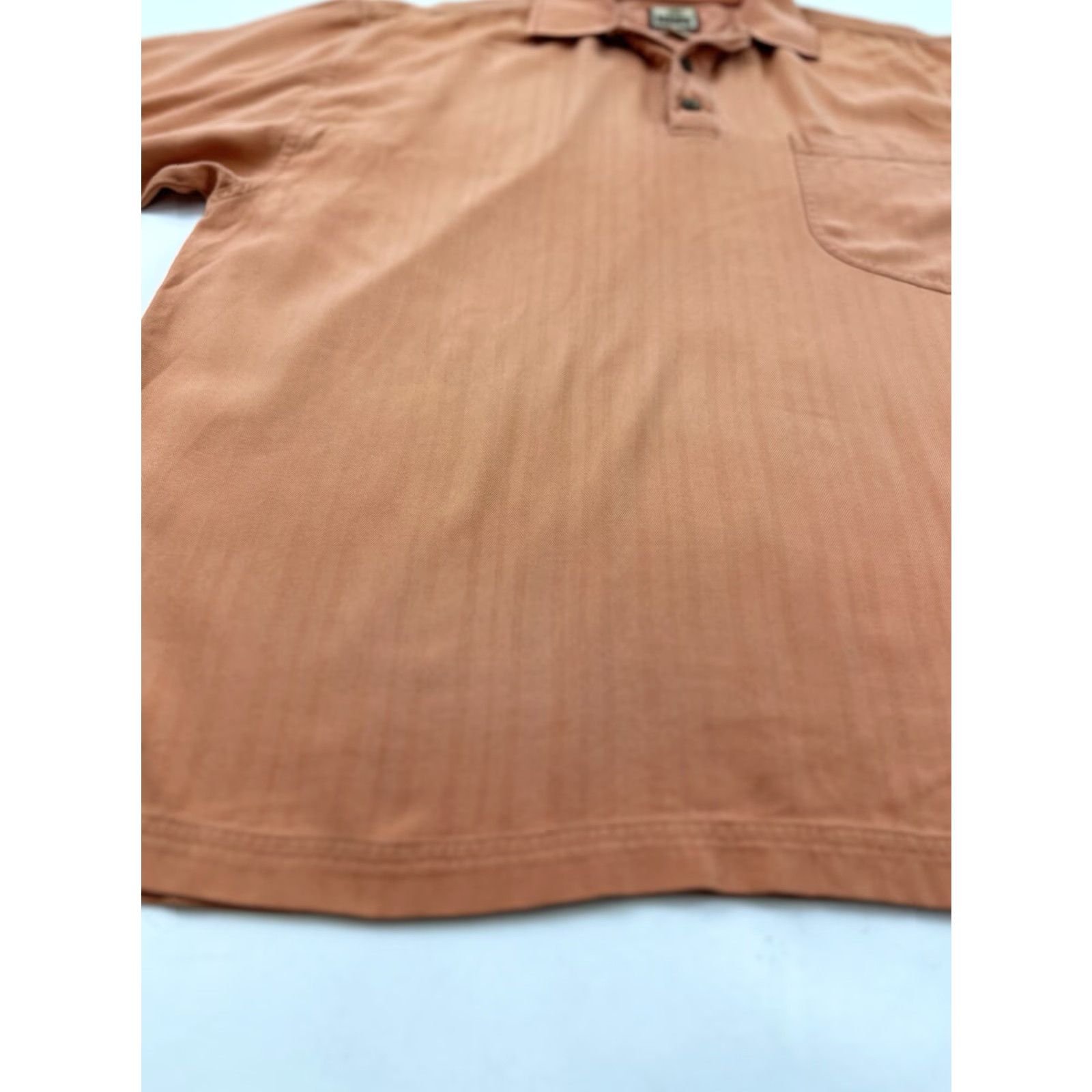 Tommy Bahama VINTAGE Tommy Bahama Polo Shirt Men’s L Large Orange Silk Golf Shirt Size US L / EU 52-54 / 3 - 3 Thumbnail