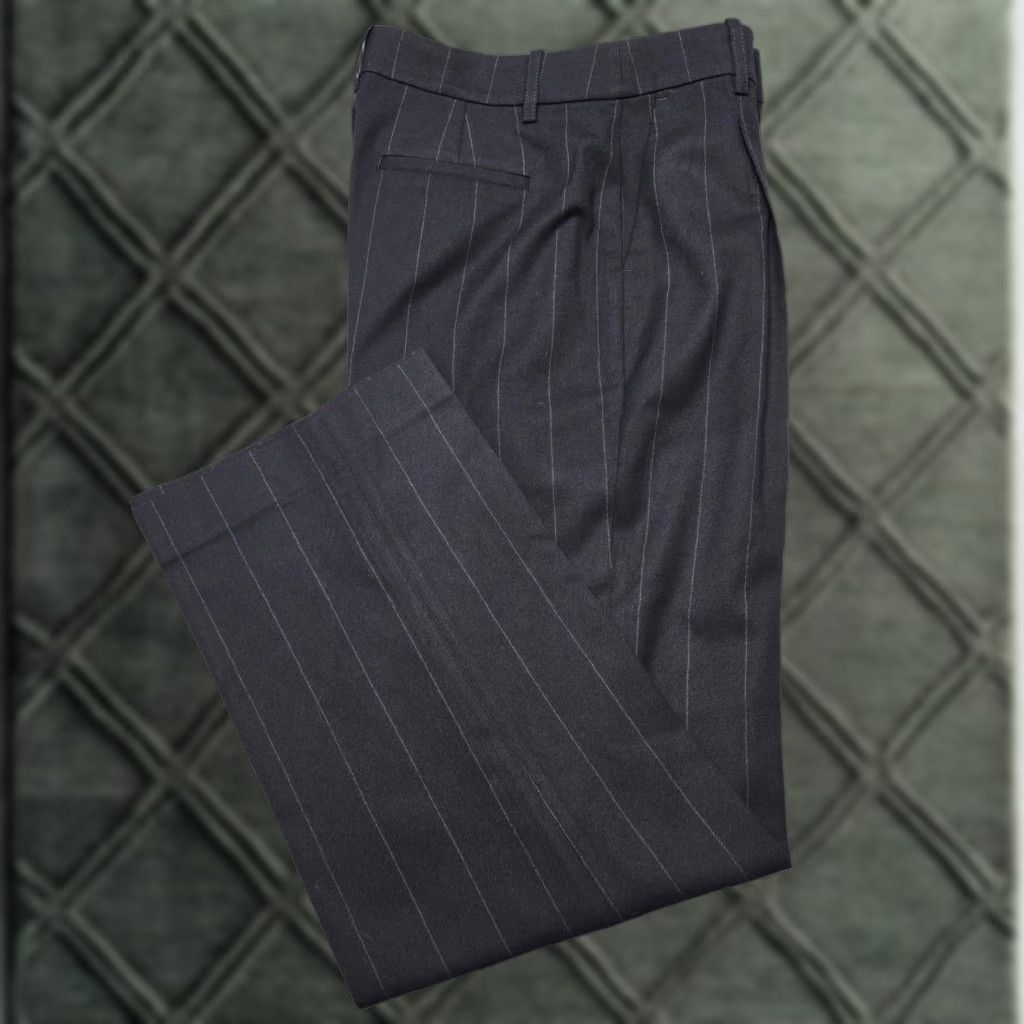 J.Crew J.CREW Suit Pants Mens 34 Blue Striped Wool Classic Fit Belted Vietnam Size 34R - 1 Thumbnail